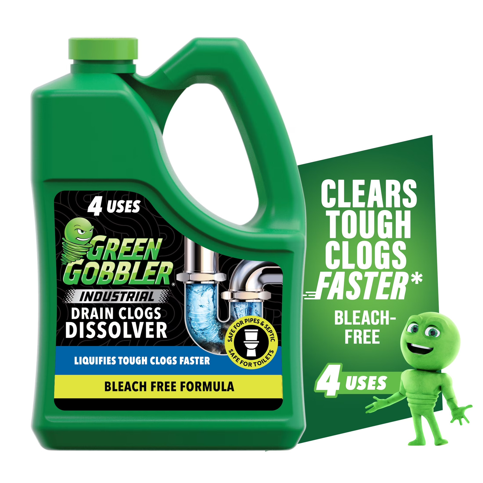 Industrial Strength Drain Clog Remover & Cleaner Liquid Gel- 64Oz