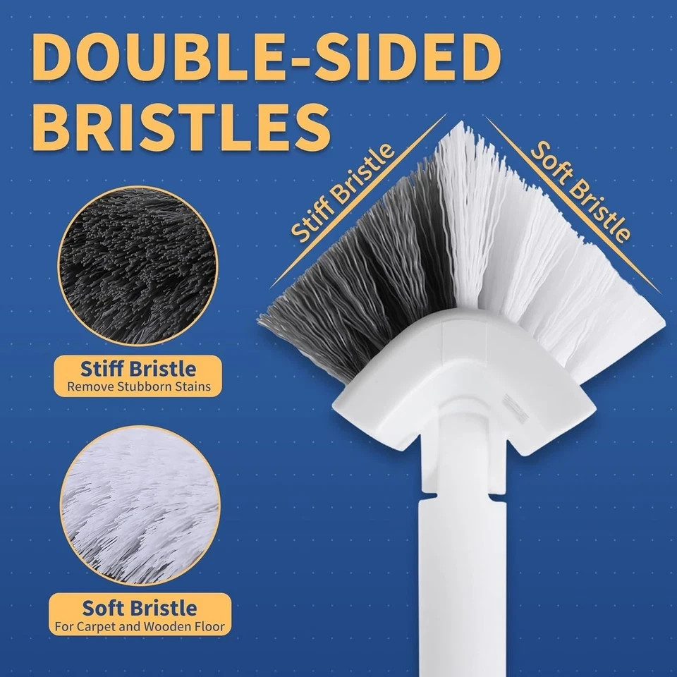 Grout Brush with Long Handle, 57″ Grout Cleaner for Tile Floors, Double-Sided…