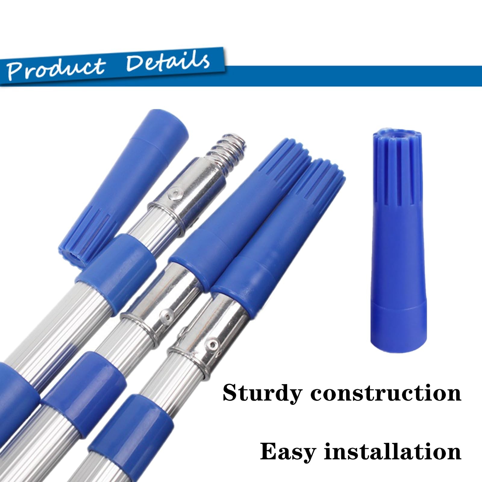 3 Pcs Blue Squeegee Adapter – Converts Threaded Tip to Standard Friction Tape…