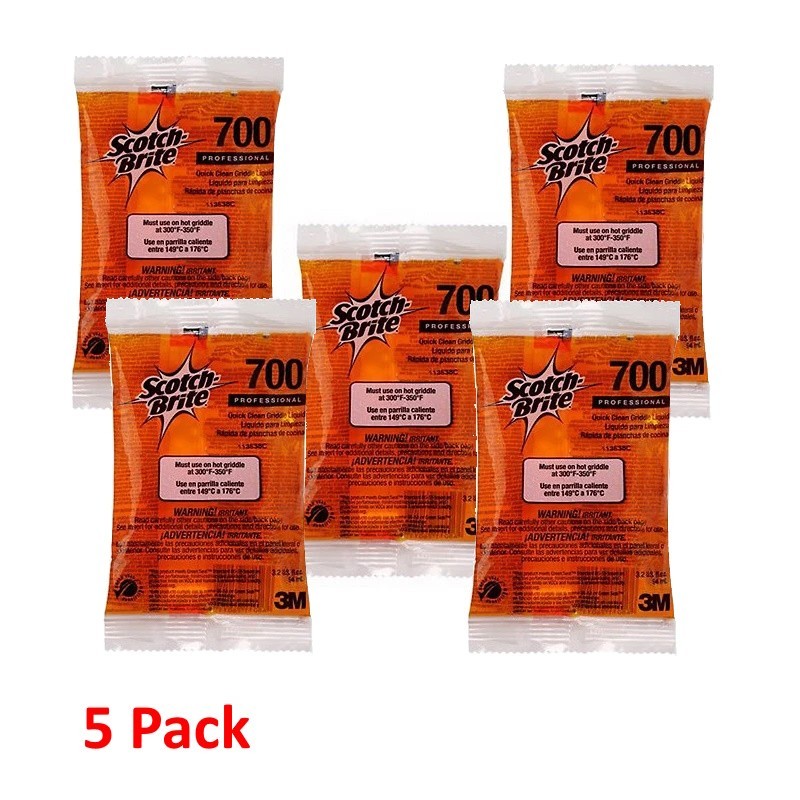 3M Scotch-Brite 700 Quick Clean Griddle Liquid 3.2 oz Packets (5 Pack)