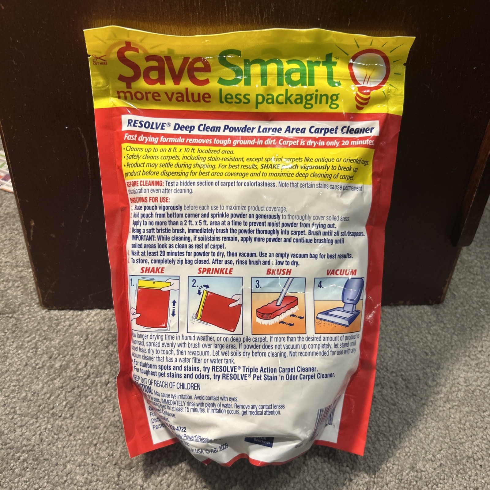 Resolve Deep Clean Powder Large Area Carpet Cleaner Bag 22oz