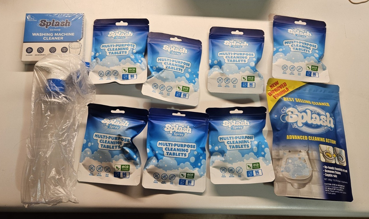 Splash Cleaning Items Lot with Spray Bottle