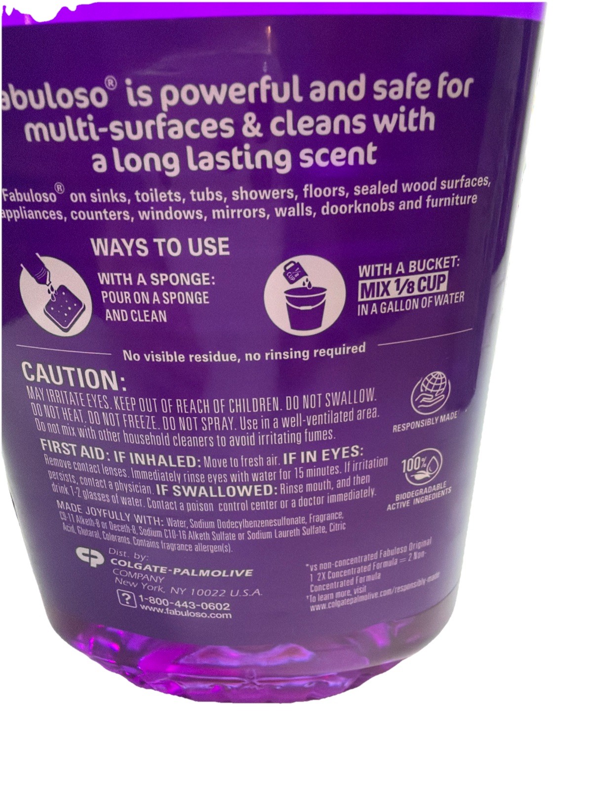 (2) PK Fabuloso Multi-Purpose Cleaner 2X Concentrated Formula Lavender 56oz 10%
