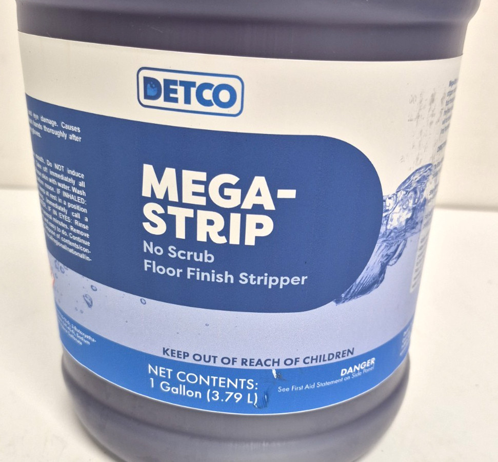 Detco Mega-Strip, 1 Gallon Concentrated Floor Stripper Biodegradable Lot of 2