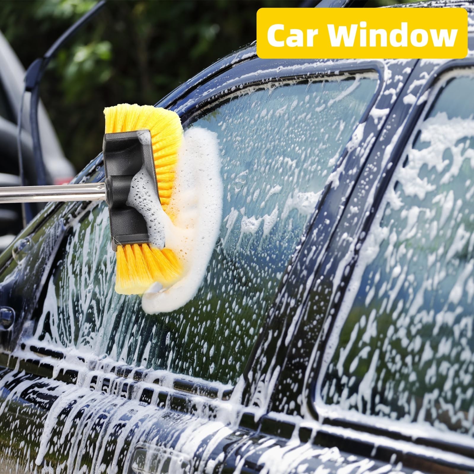 2 Pack Car Wash Brush Head, 10” Car Wash Scrubber with Soft Bristle, Car Cle…