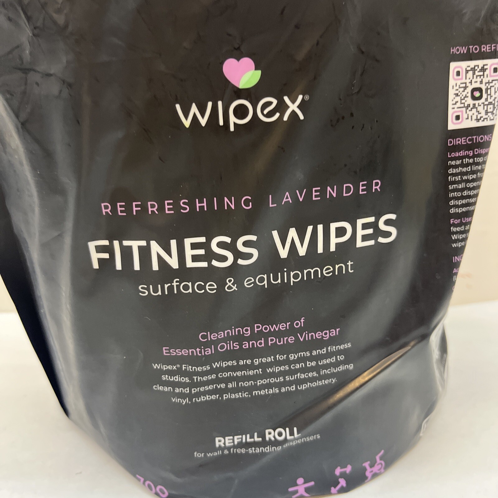 Wipex Gym & Fitness Wipes Refill Pack 700 Large Natural Wipes with Vinegar & Lem