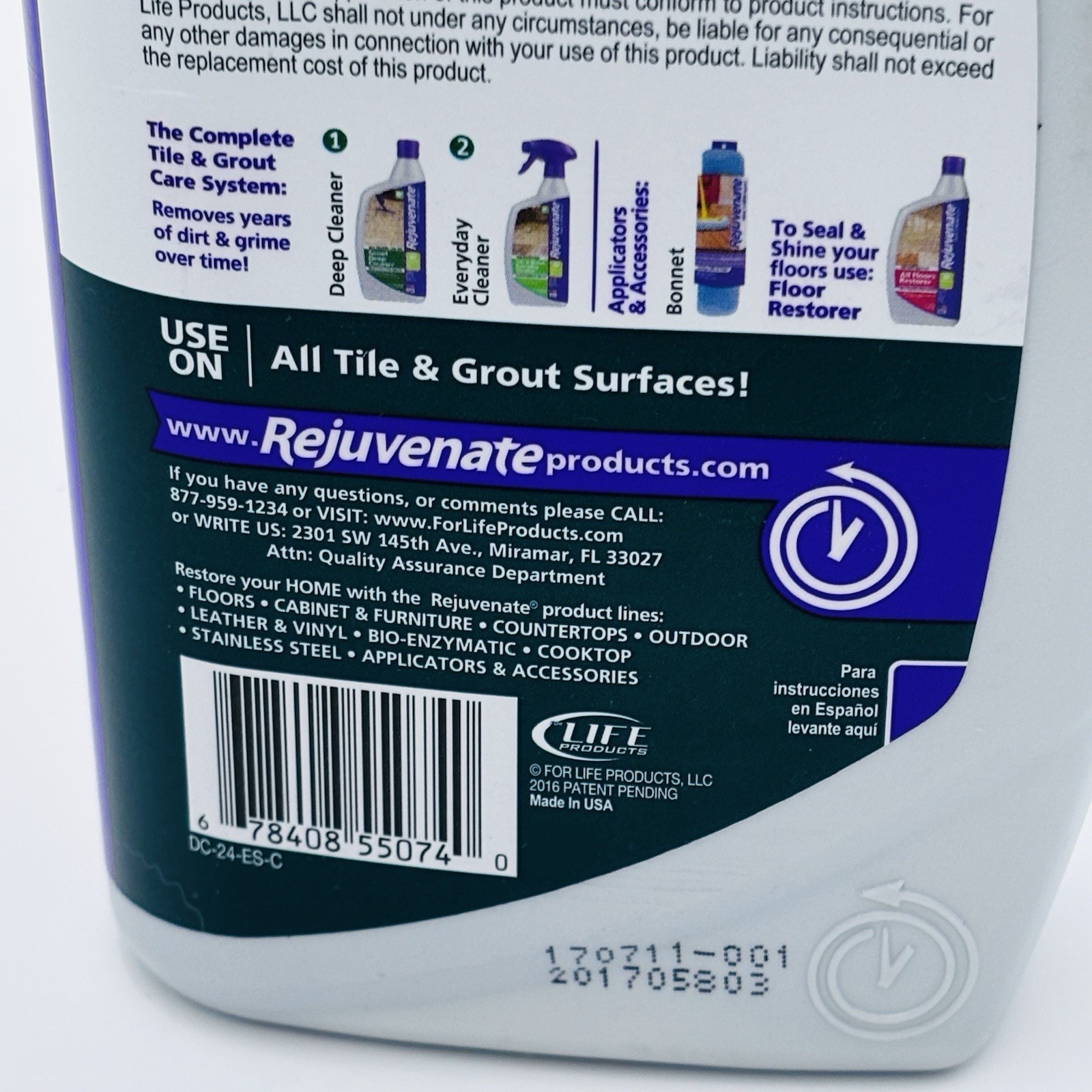 Rejuvenate Grout Deep Cleaner 24 Fl oz Liquid New Unopened No Scent Non-toxic