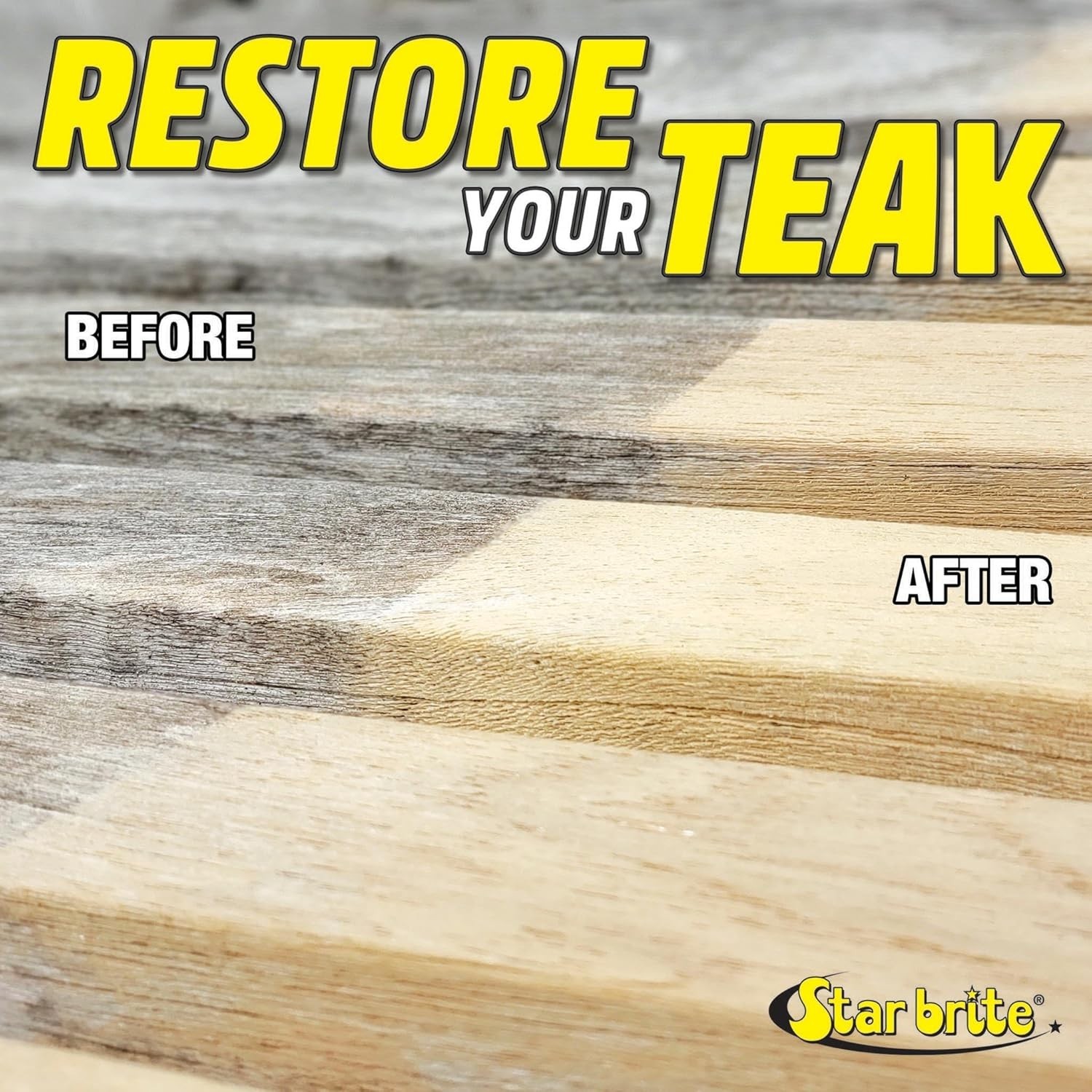 Teak Cleaner & Brightener, Restore Weathered Wood, 32oz