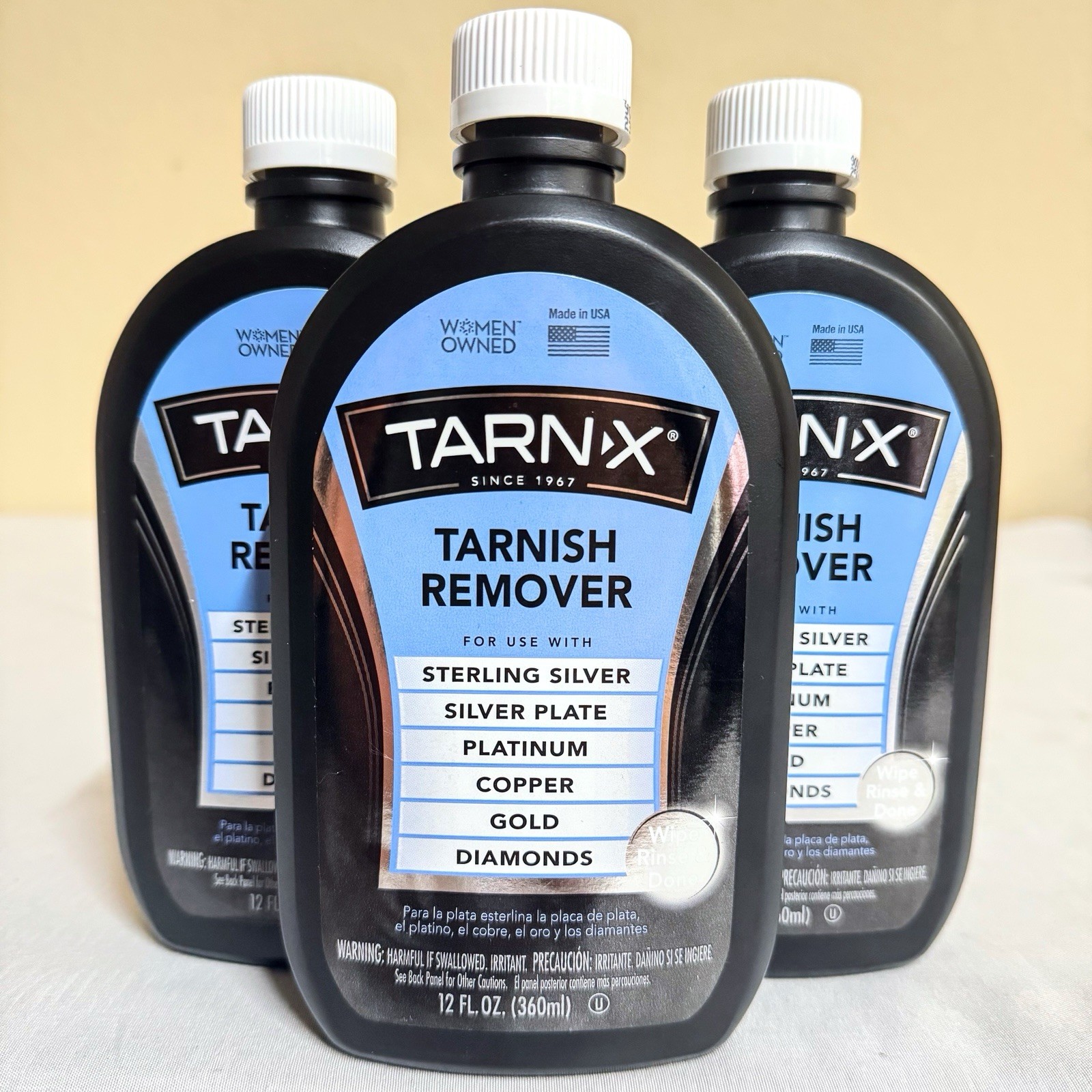 Tarn-X Tarnish Remover Lot X3 Diamond Gold Copper Silver Platinum Made In USA
