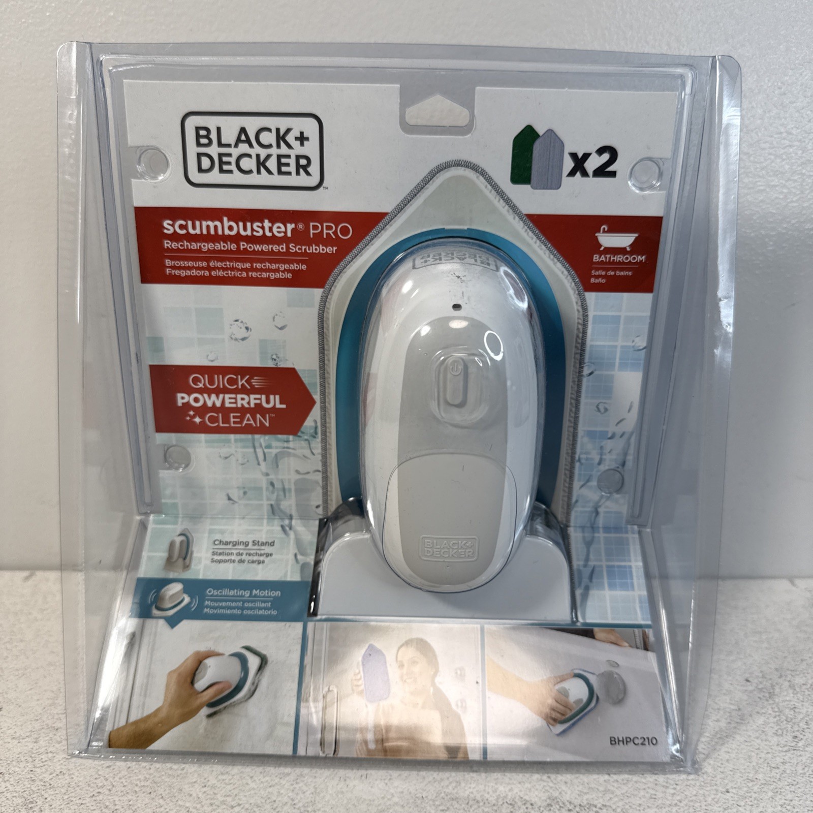 Black + Decker Scumbuster Pro Rechargeable Powered Scrubber BHPC210 New Sealed