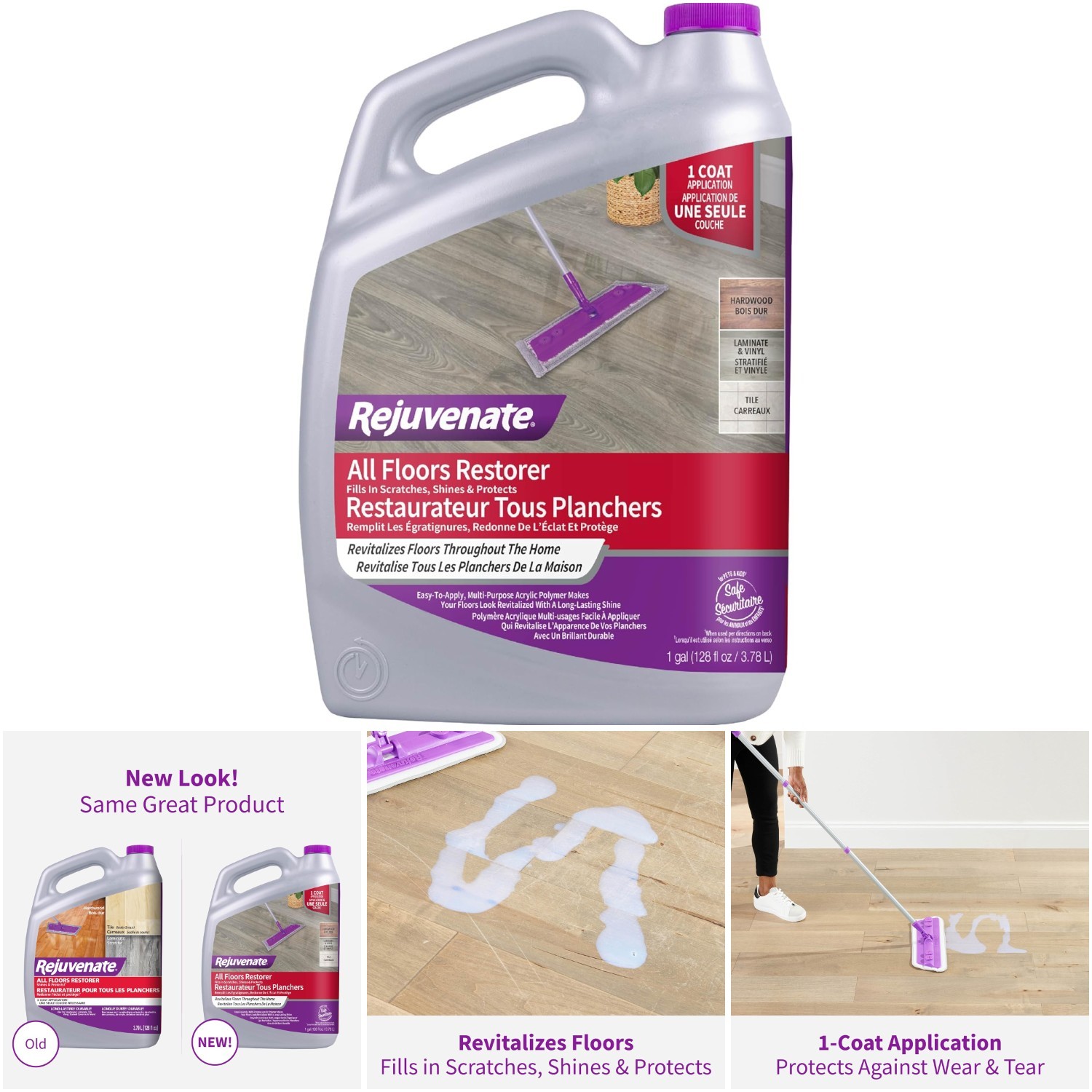 All Floor Restorer Fills Scratches Shines Protects Hardwood Laminate Vinyl Tile