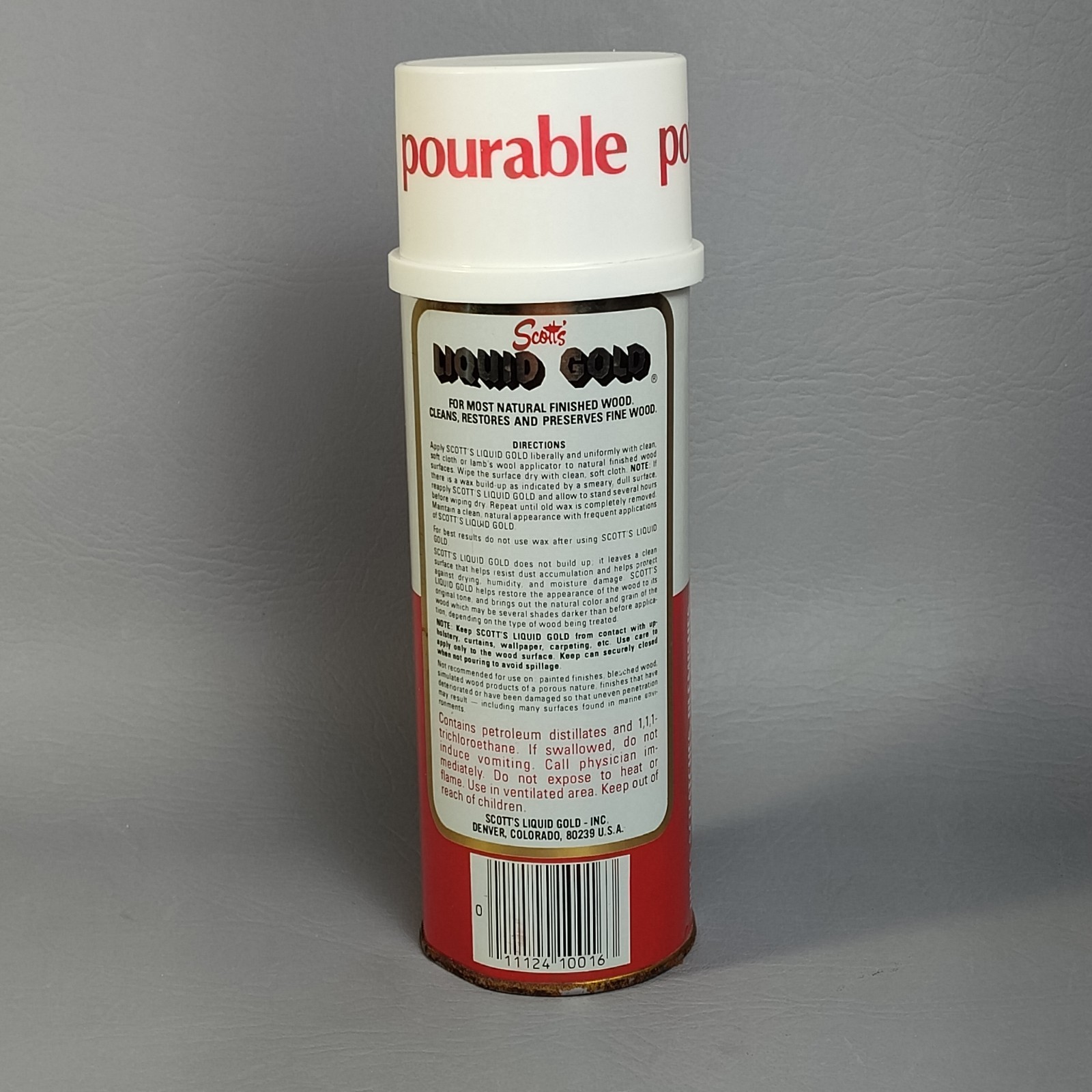 Vintage Scott’s Liquid Gold Wood Cleaner Pourable Top Non Aerosol About80% FULL