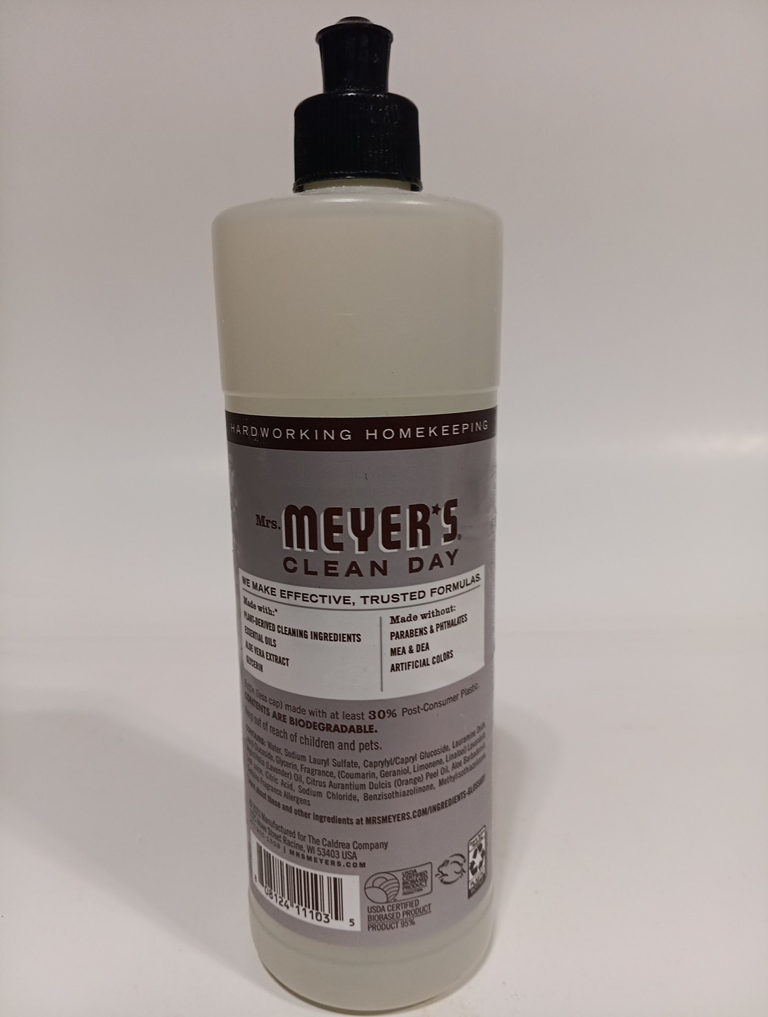 Mrs. Meyer’s Clean Day Dish Soap Cuts Grease Biodegradable Lavender Scent 16 oz