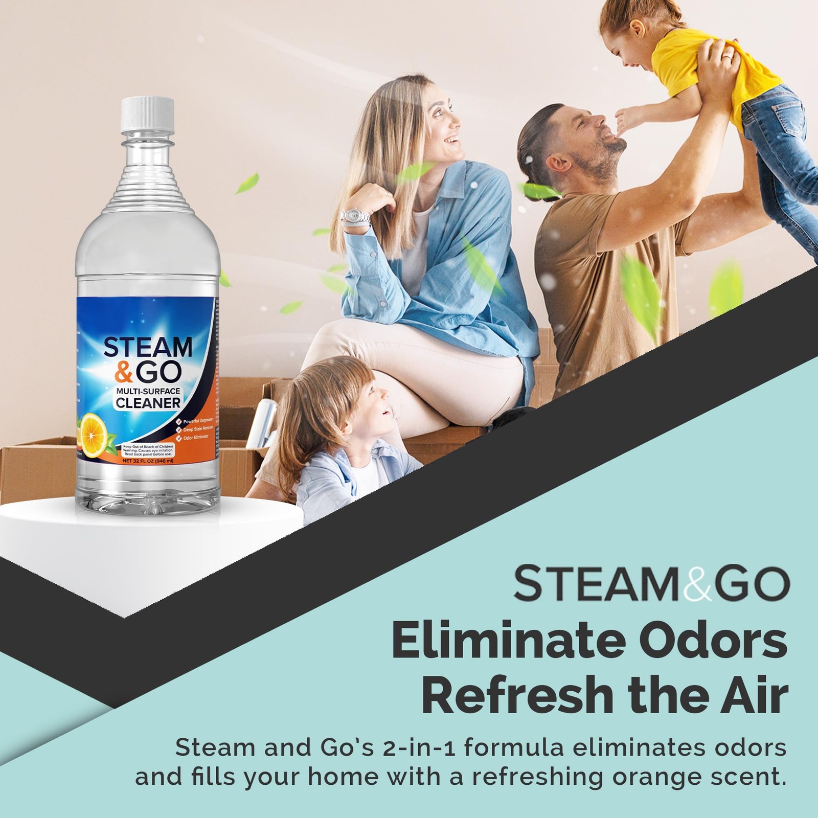 Steam & Go Multi-Purpose Cleaner Spray with Oxy Power for Multi-Surfaces – Re…