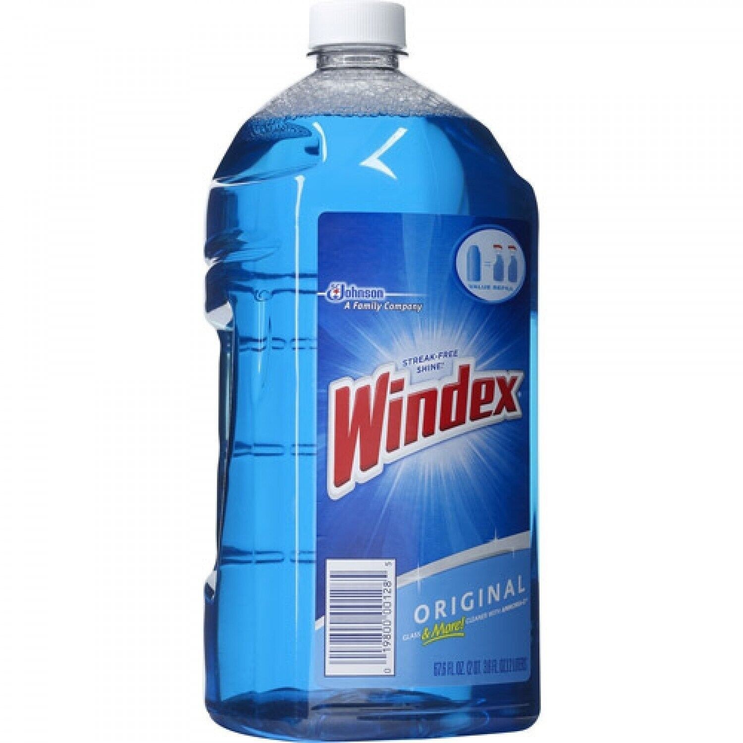 2 Jumbo Windex Refill Glass Window Cleaner ORIGINAL Blue Ammonia-D 67.6-OZ. 2 L