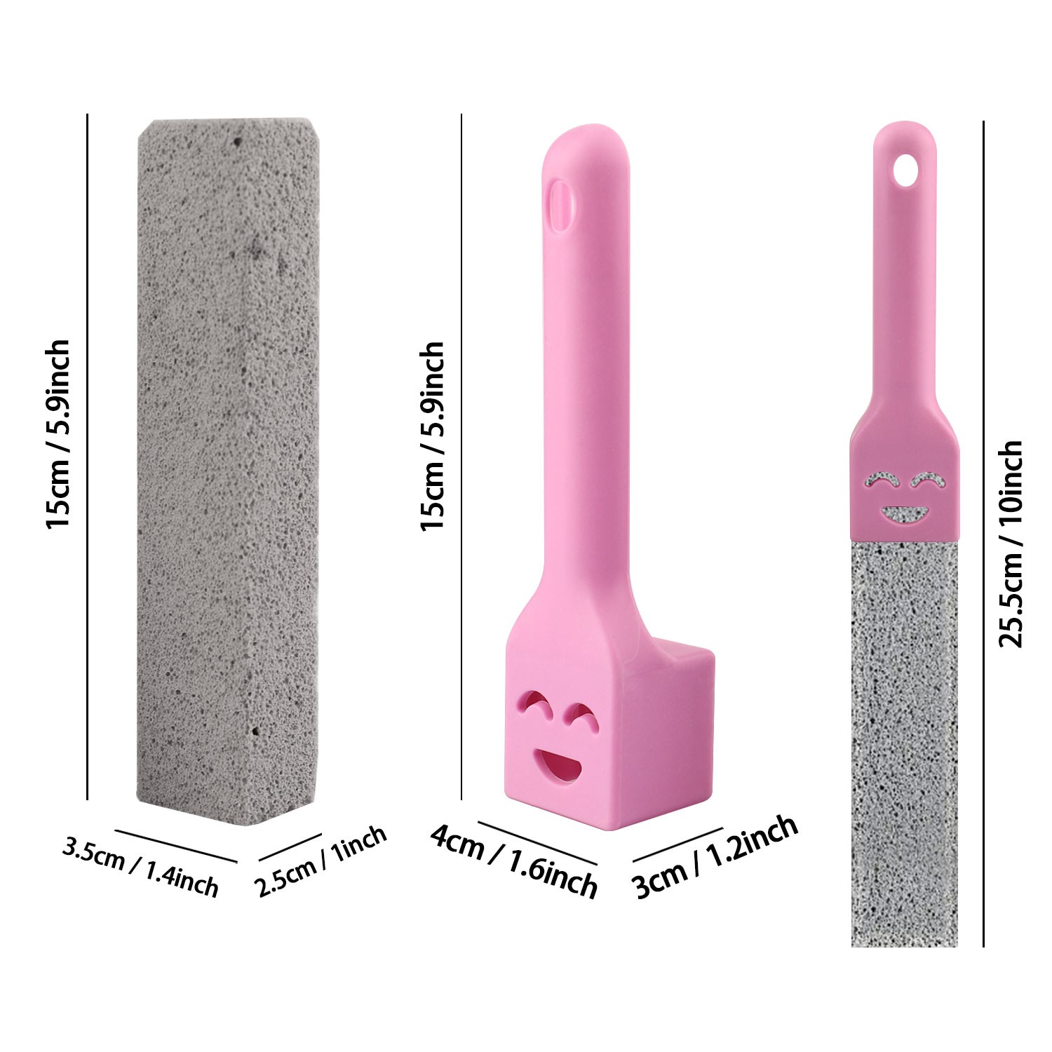 5Pcs Bathroom Pumice Stone Toilet Brush Set Rust Limescale Remove Cleaning Tools