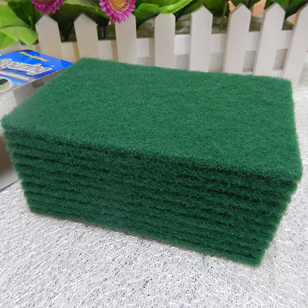 10Pcs Durable Reusable Green Scouring Pads for Dish Cleaning Non Scratch