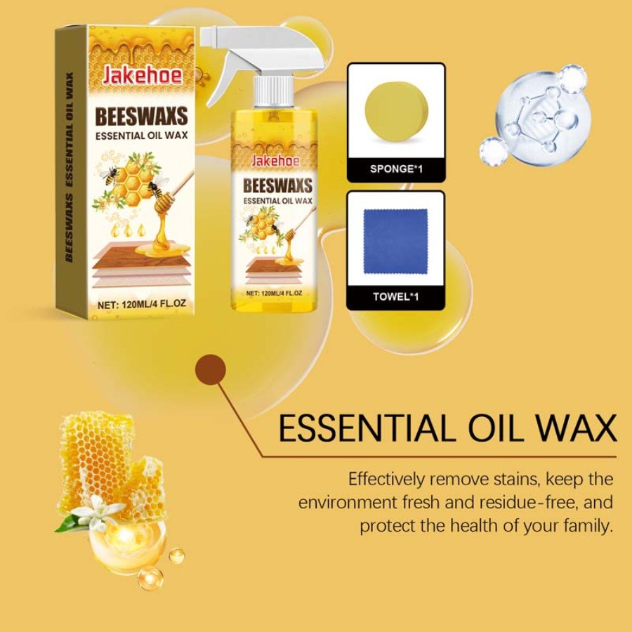 Beeswax Spray, Beeswaxs Essential Oil Wax, Multi-Purpose Furniture Wood Cleaner