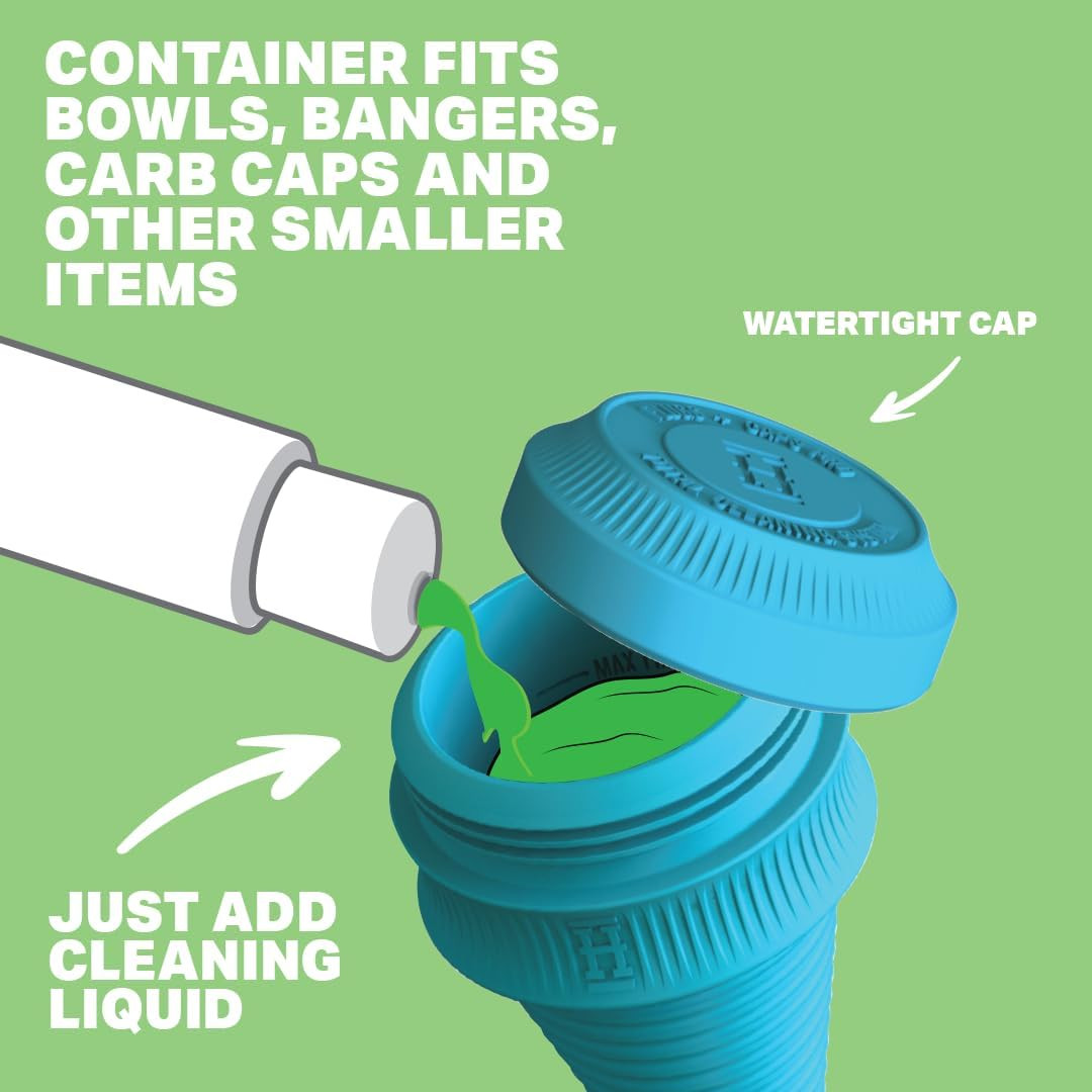 Hemper Cleaning Plugs + Caps PRO – Silicone Stoppers & Cleaning Container for Gl