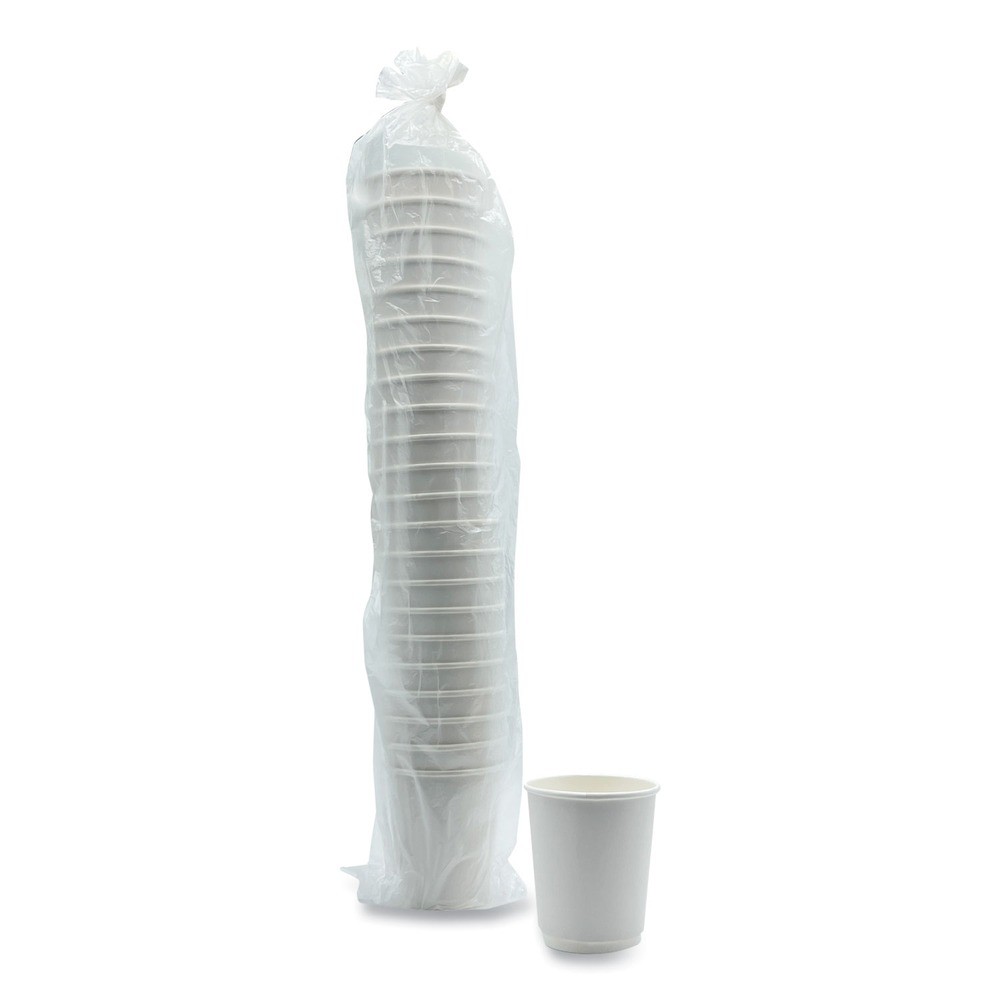 Boardwalk DW8HCUP 8 oz Double-Walled Paper Hot Cups – White (500/CT) New