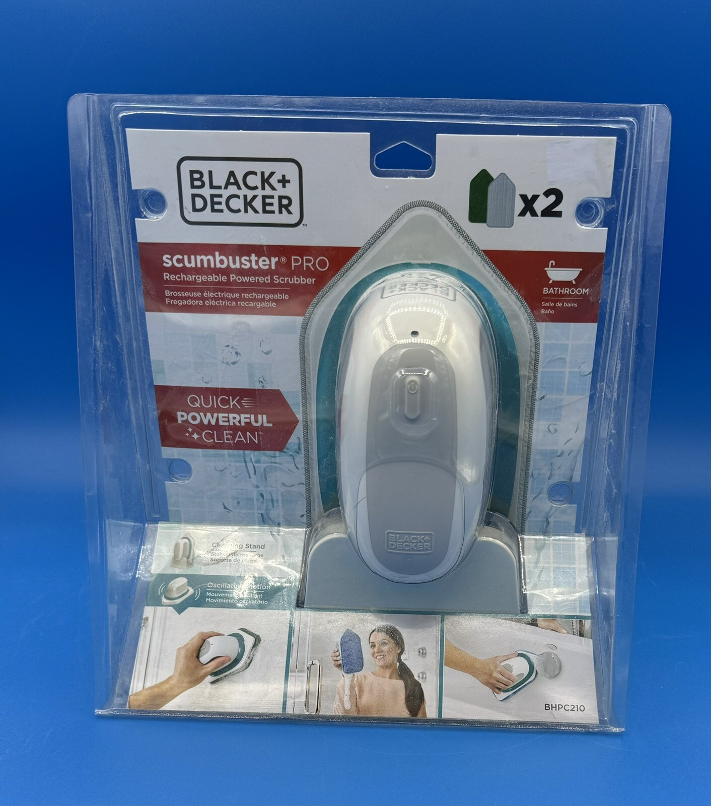 Black + Decker Scumbuster Pro Rechargeable Powered Scrubber BHPC210 New/Sealed