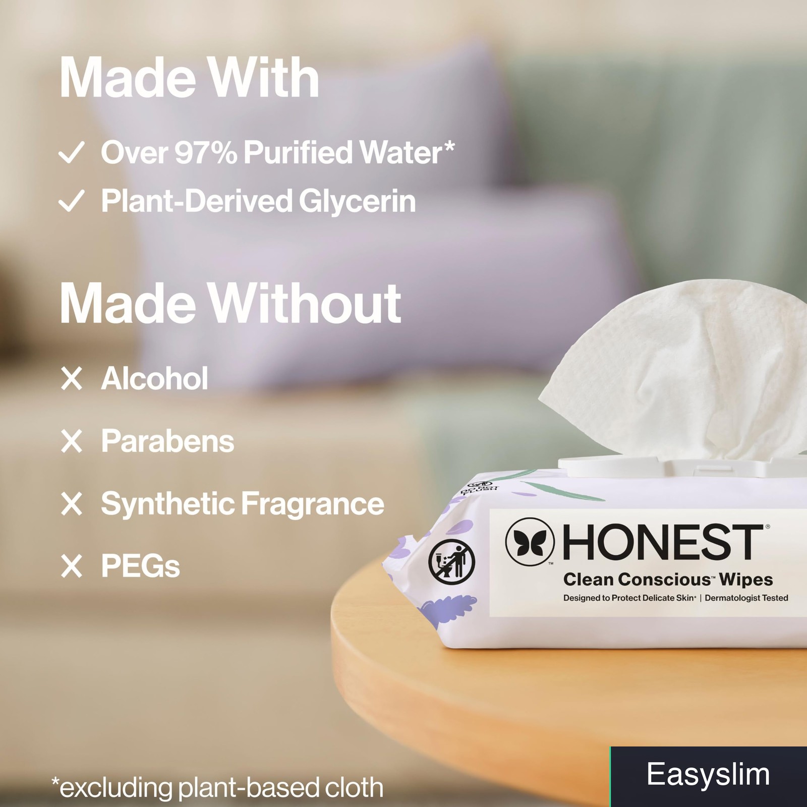 Plant-Based Cleansing Wipes, Lavender Scent, 240 Count, Extra Large