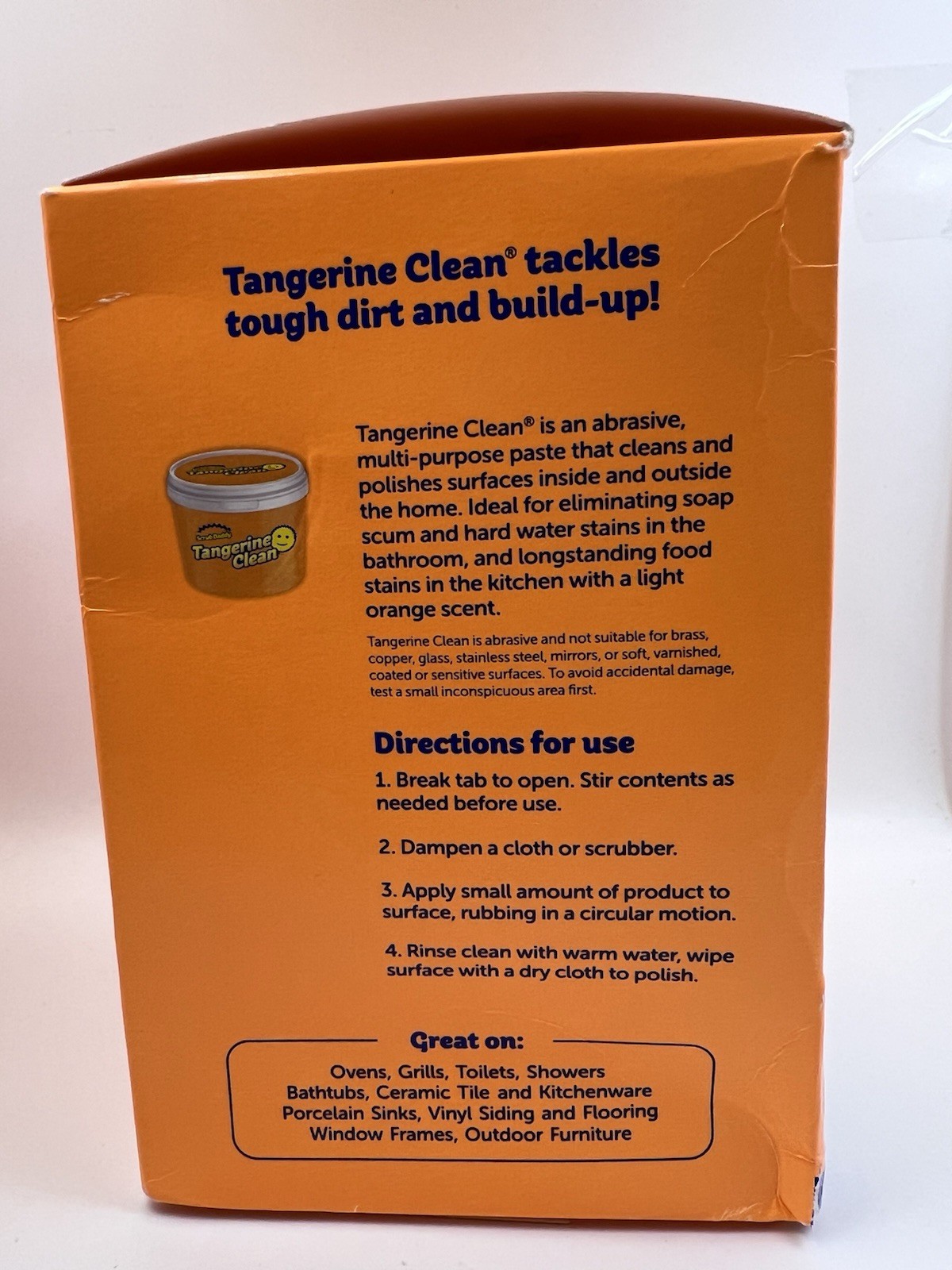 New Scrub Daddy Tangerine Cleaner Natural Cleaning Paste 3 Piece Set Stove Top