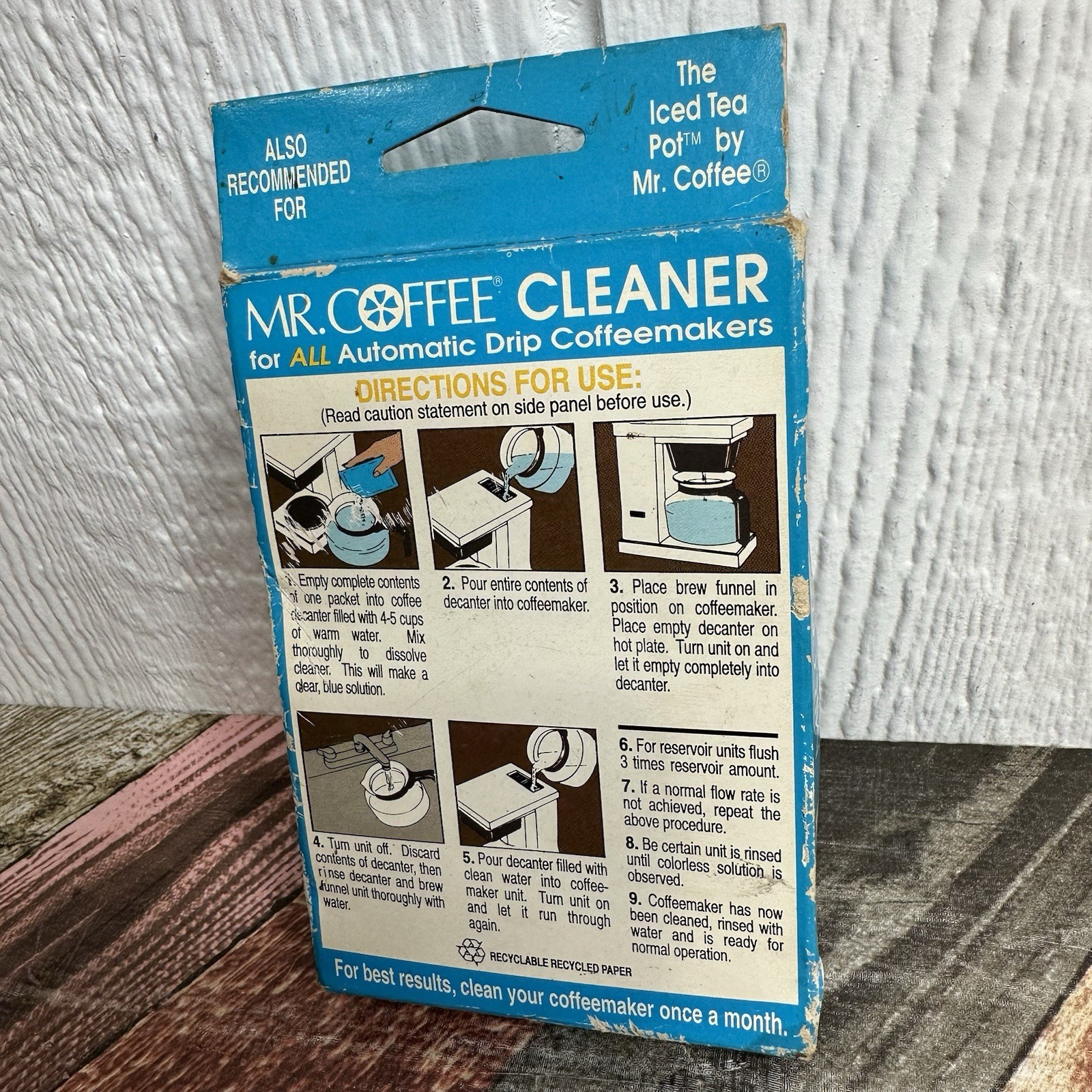 Vintage Mr Coffee Automatic Drip coffee Pot Cleaner, 3-1 oz packets
