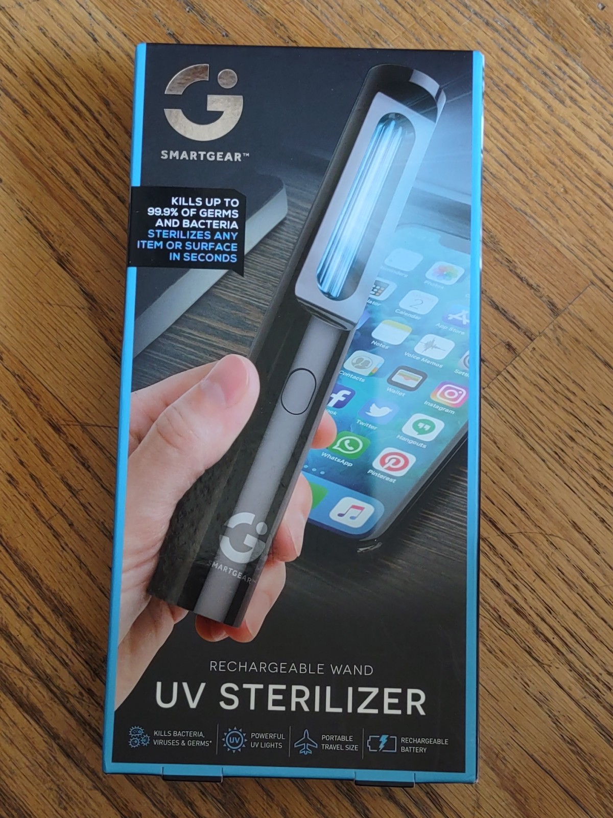 Smartgear Led Sterilization Wand New In Box Eliminates 99.9% Germs And Bacteria