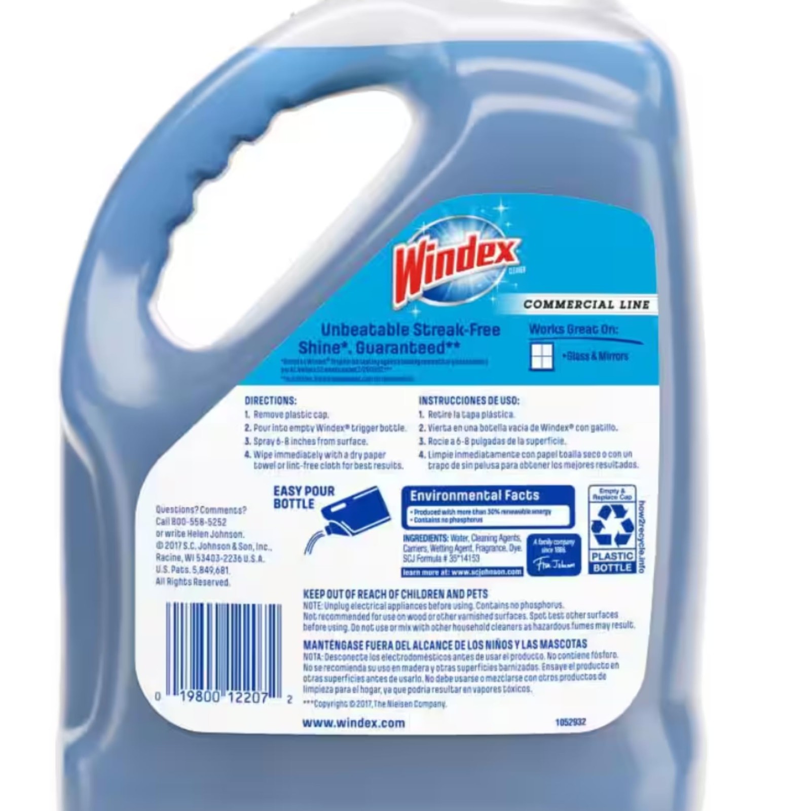 1 Gallon Glass Cleaner Refill – Streak-Free Shine, Window & Surface Cleaner