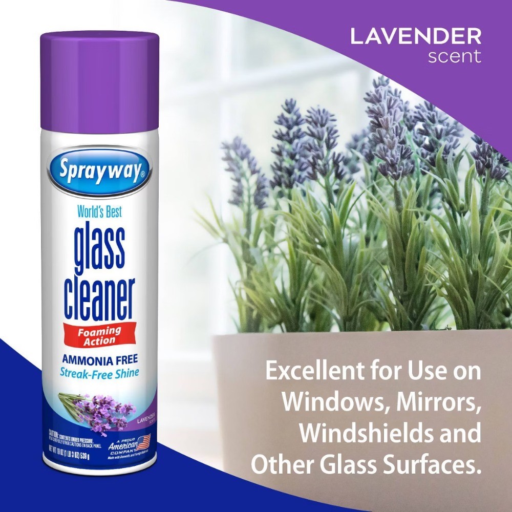 Sprayway Lavender Glass Cleaner 19oz, Ammonia-Free