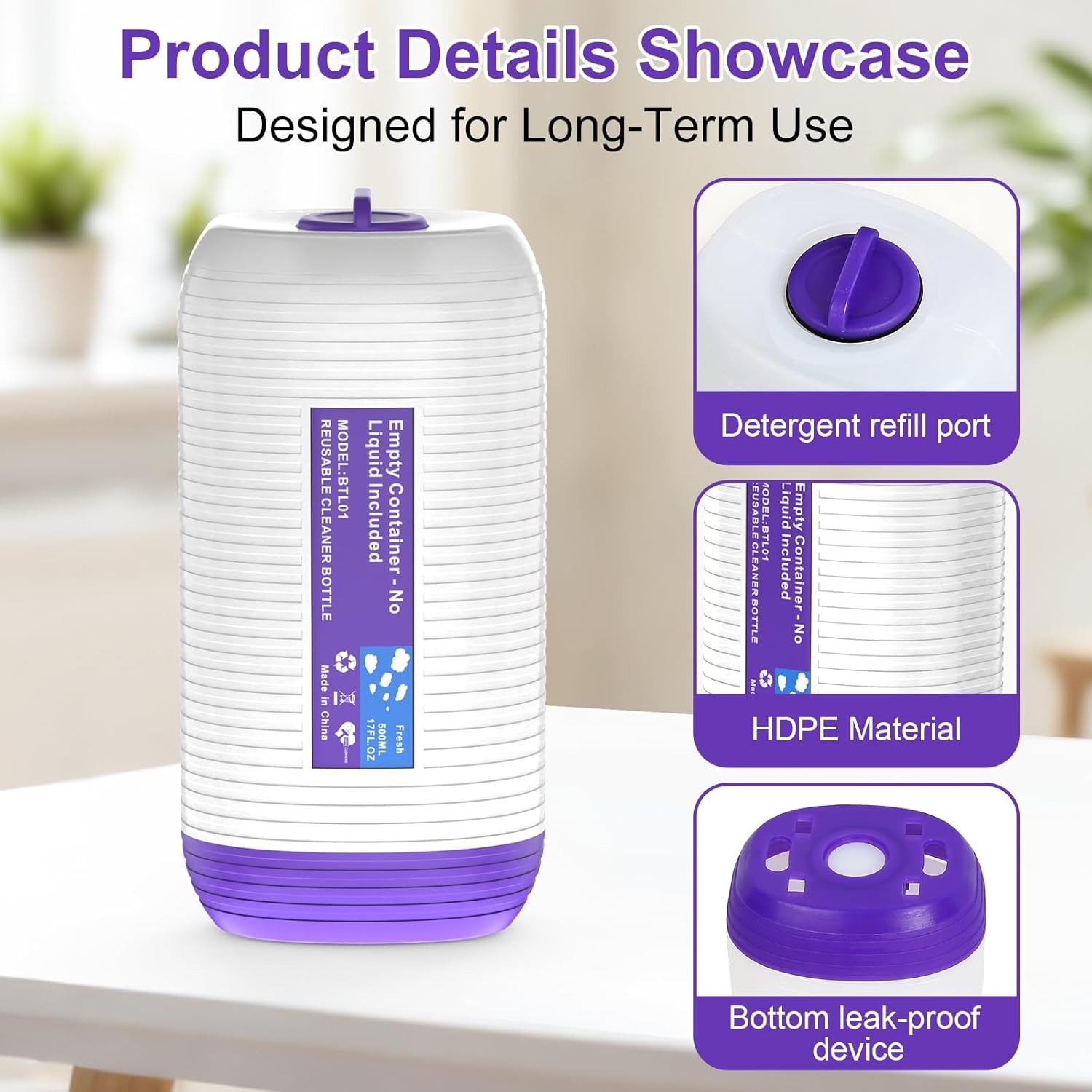 1Pack Refillable Bottle Swiffer Power Mop 500ML / 17 FL.OZ Reusable Solution