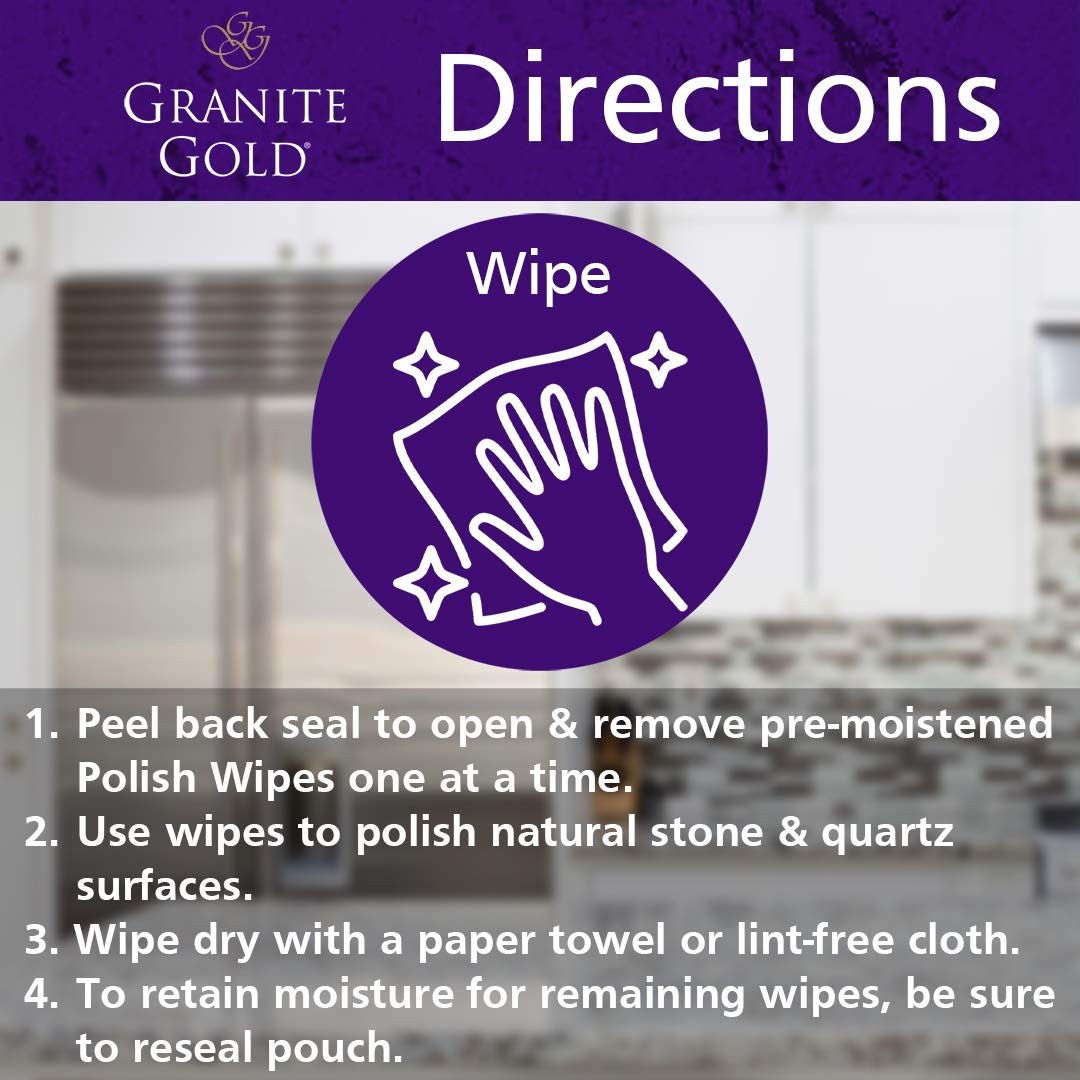 Polish Streak-Shine for Granite, Quartz, Marble, Travertine, Natural Stone Co…