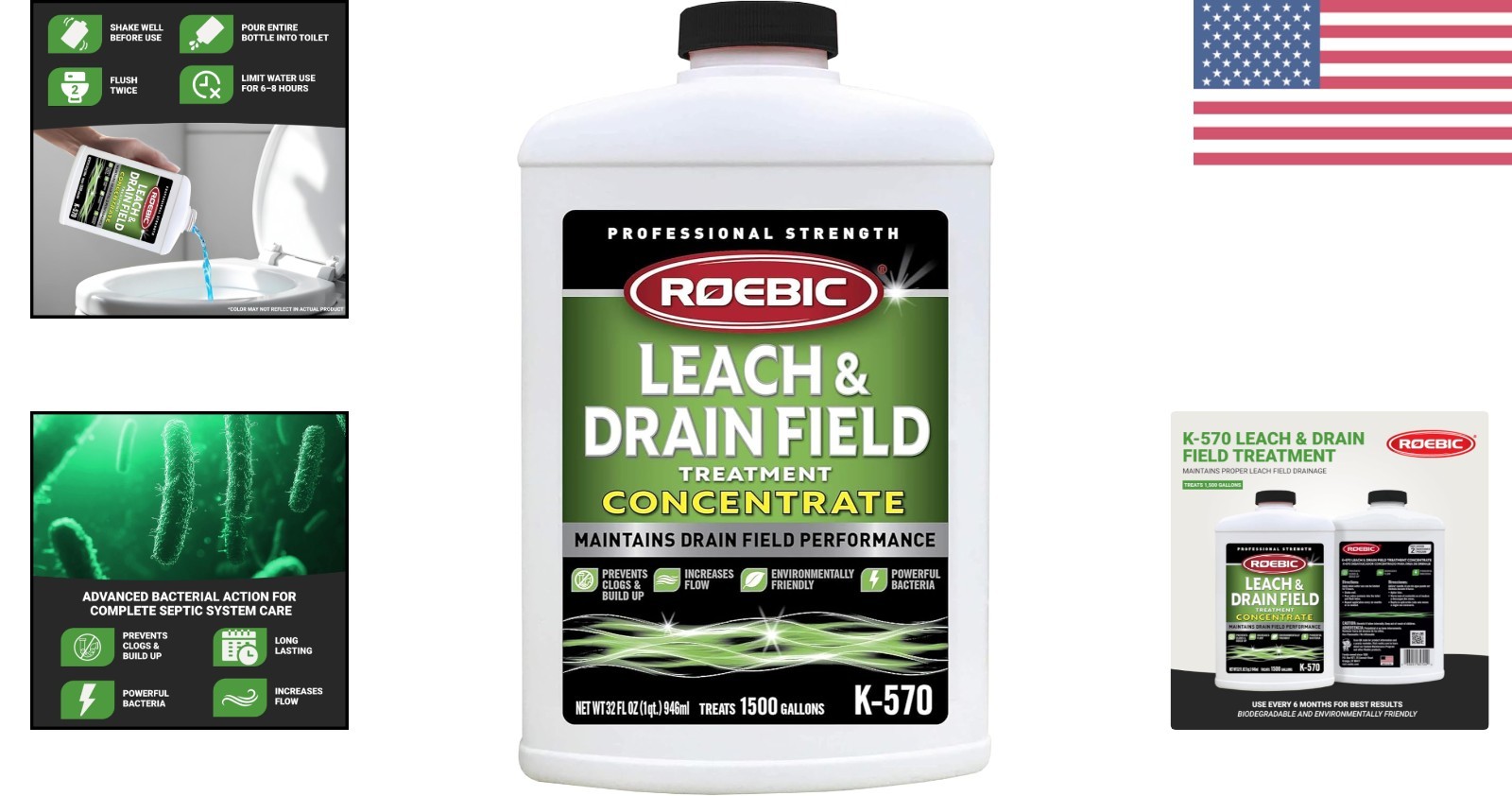 K-570-Q 32-Ounce Septic Tank Treatment: Professional Strength Drain Field Opener