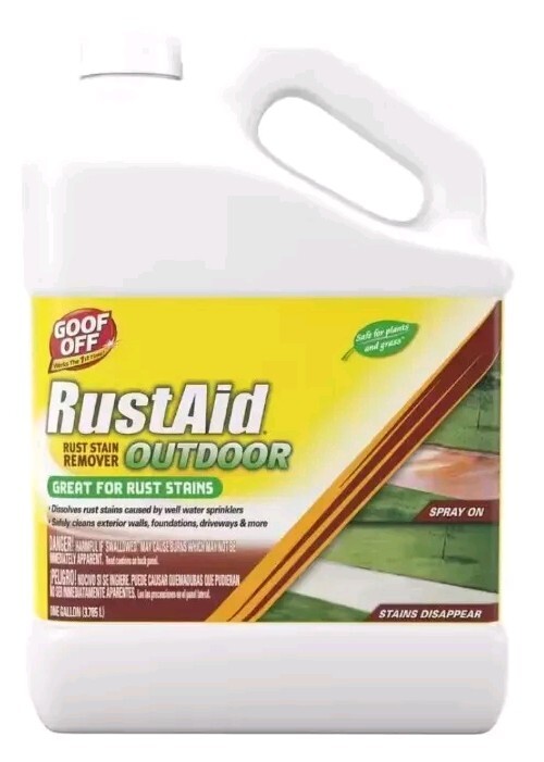 Goof Off Rust Stain Remover 1 Gallon RustAid Outdoor Biodegradable Plant Safe