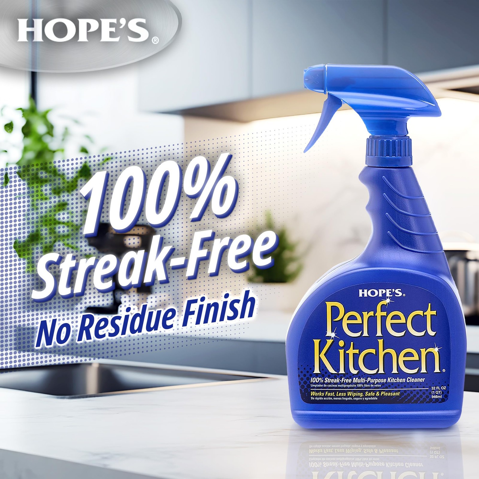 HOPE’S Perfect Kitchen Cleaner Spray – 32 Oz 32 Fl (Pack of 2), 32 Ounce