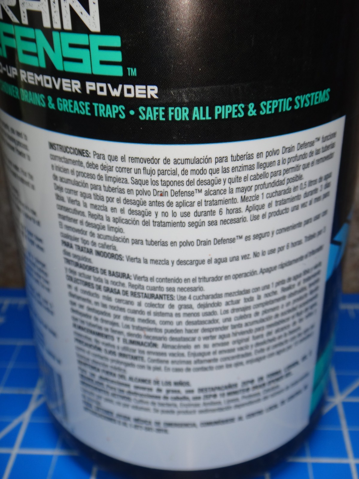 Zep DRAIN DEFENSE Pipe Build-Up Powder Remover 18oz / Septic Safe Cleaner ZDC16