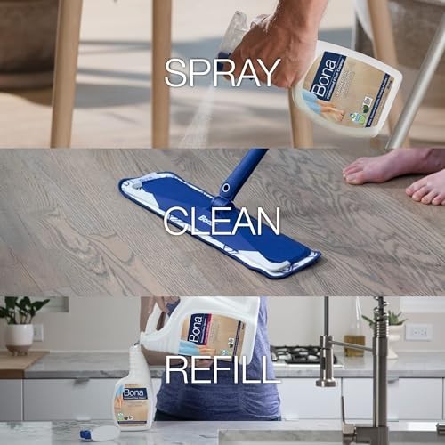 Hardwood Floor Cleaner Spray 32 oz Residue Free pH Neutral Fast Drying For Wood