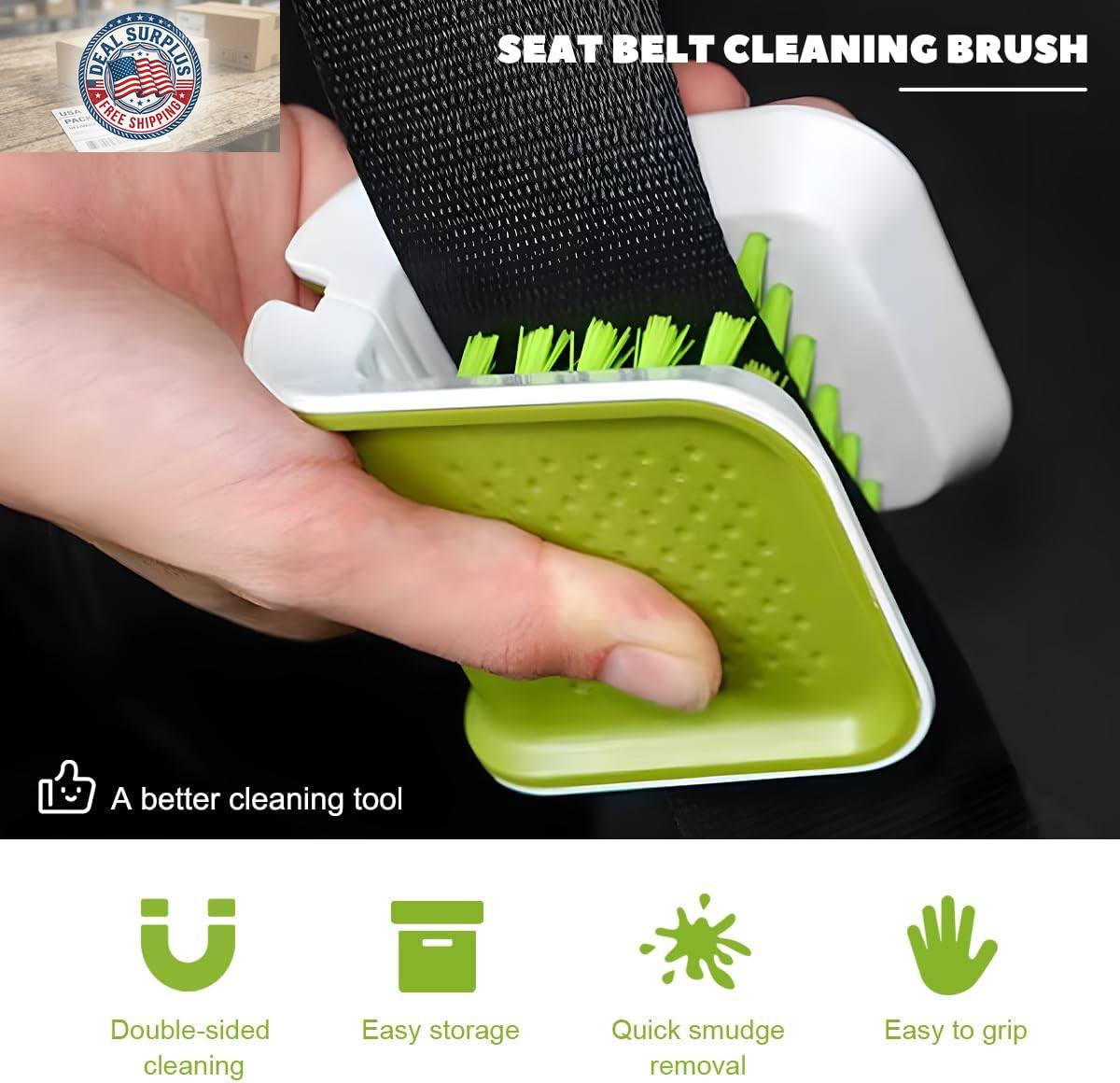 Car Seat Belt Cleaning Brush, Double Sided U-Shaped Safety Belt Bristle Scrubber