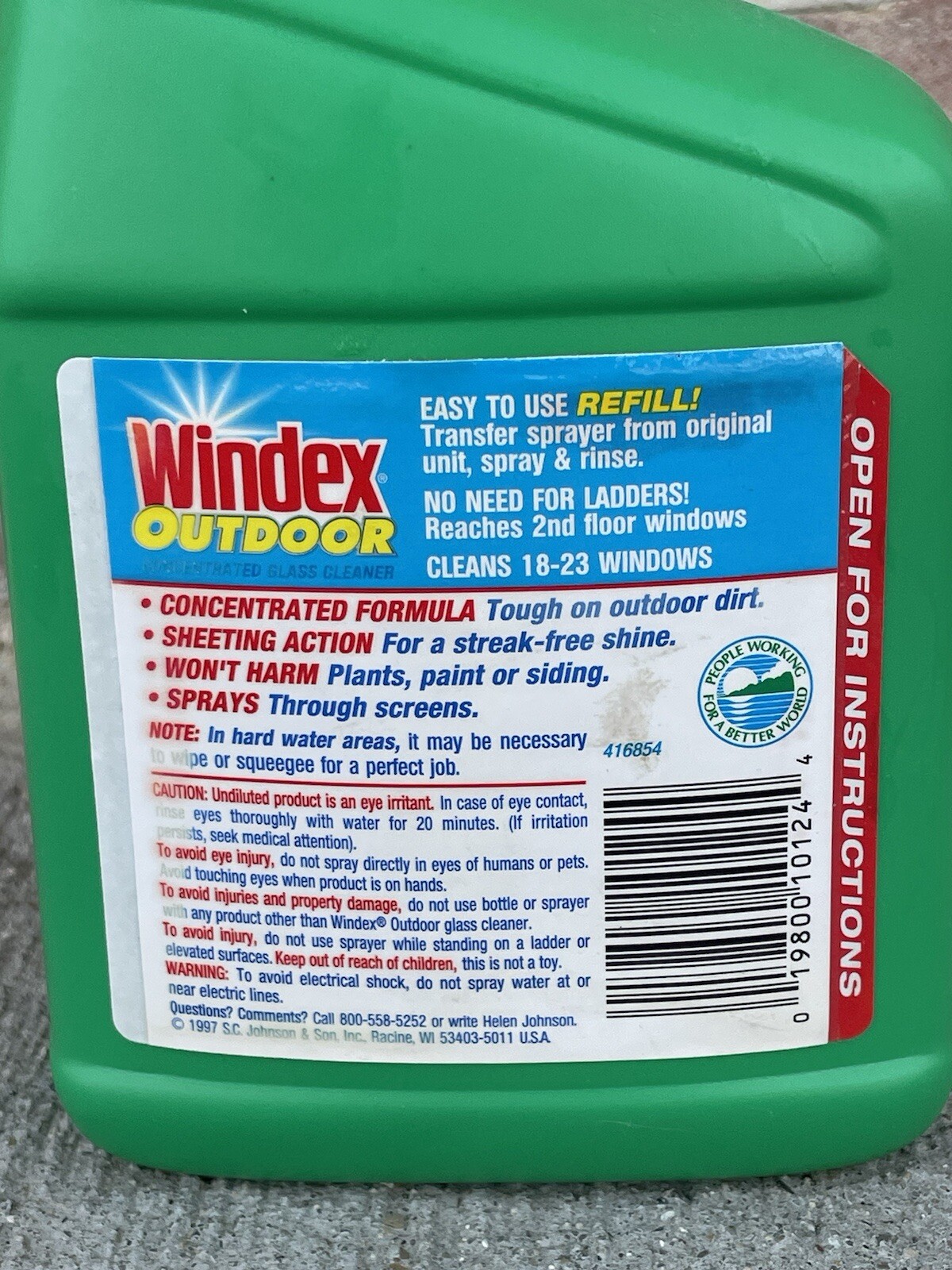 Windex Outdoor Window Glass Cleaner Concentrate 32 Oz NEW NOS Home Improvement