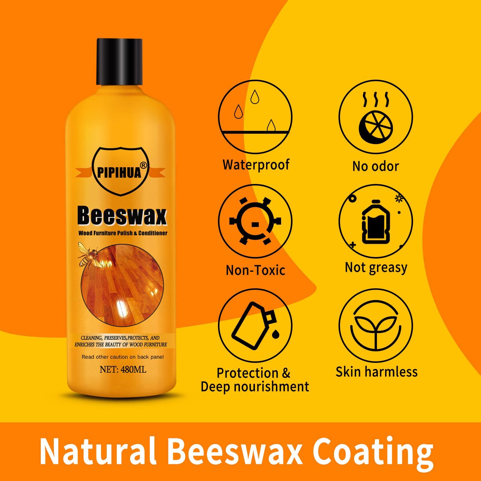 Beeswax Furniture Wood Polish & Conditioner-Wood Seasoning Beeswax Oil for Wo…