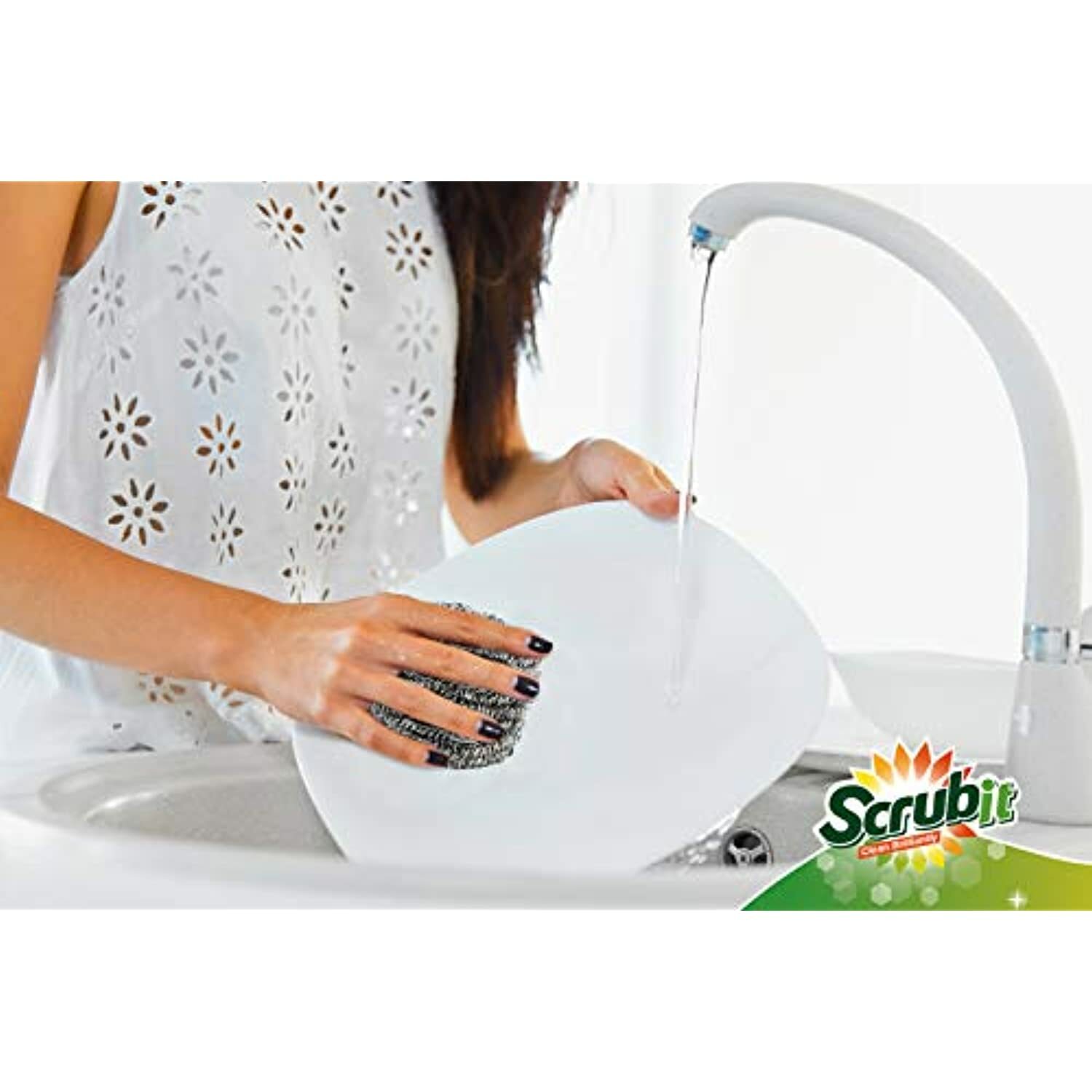 12 Pack Stainless Steel Scourers by Scrub It – Steel Wool Scrubber Pad Used for