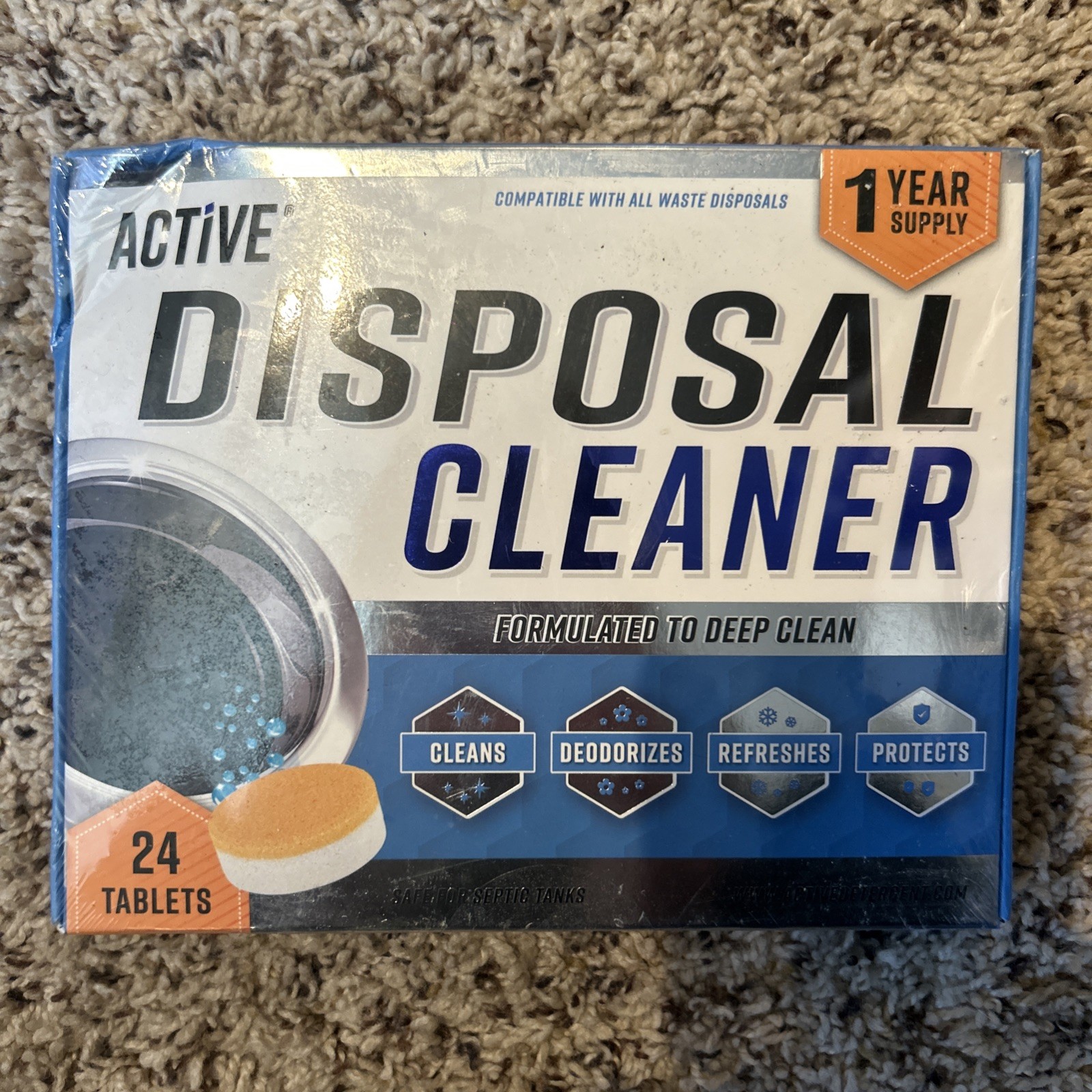 Active DISPOSAL Cleaner & Deodorizer 24 Tablets Garbage Disposal Sink