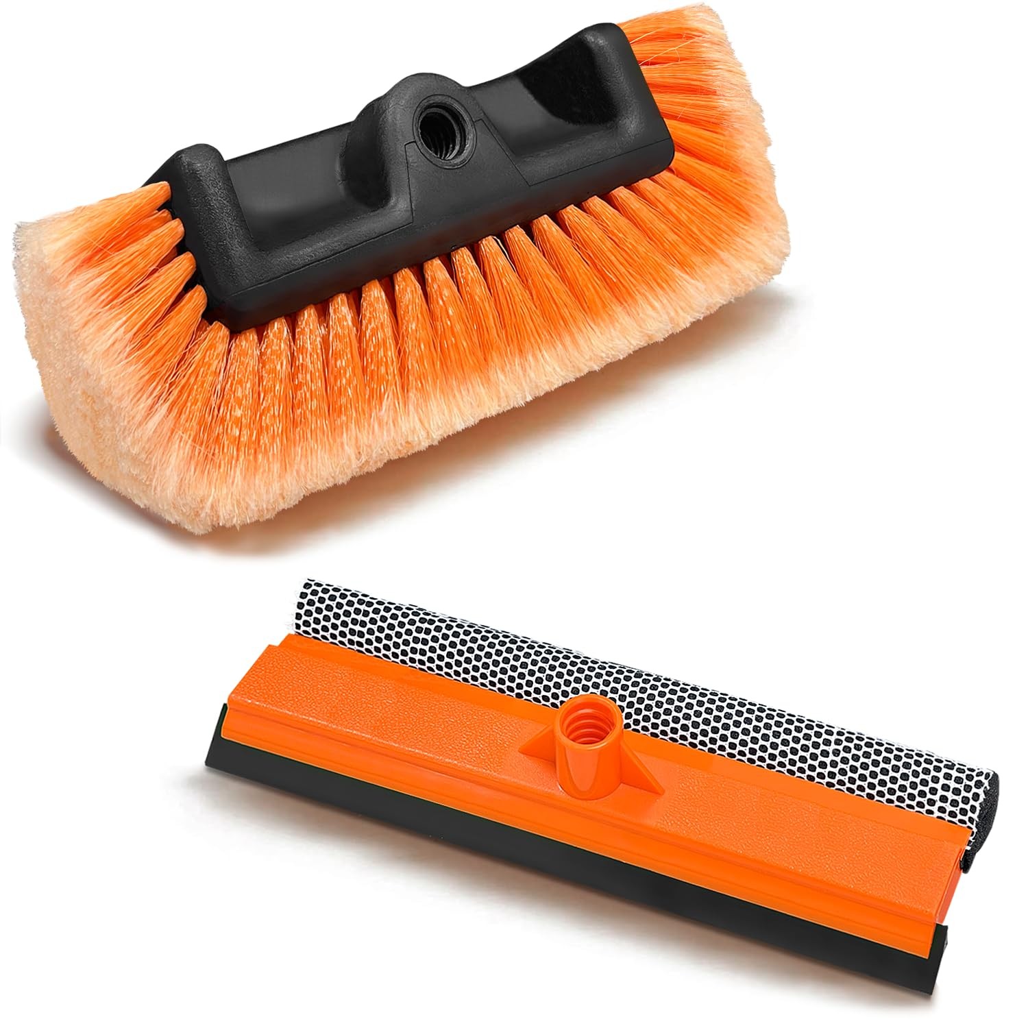 ARTIPOLY Car Wash Brush 12in Soft Bristle + 10in Squeegee Cleaner Set