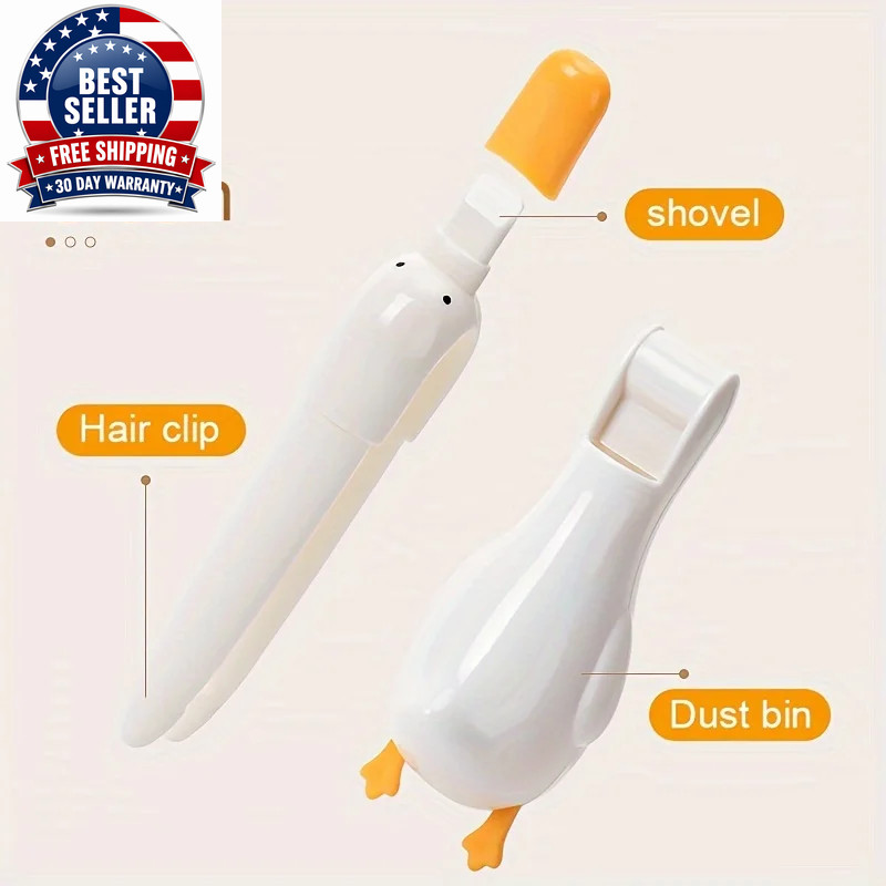 2-In-1 Cute Duck Shaped Double-Head Design Cleaning Clip Dust Stain Removal Shov