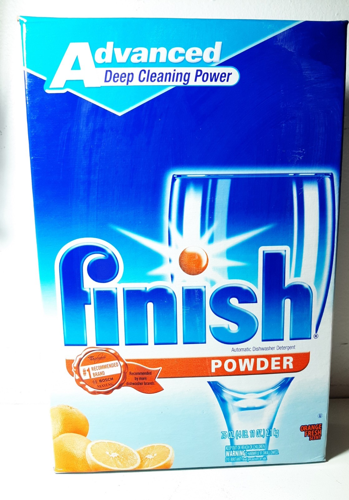 Finish Powder Dishwasher Detergent Orange Fresh Scent 75 Oz. Advanced Deep Clean
