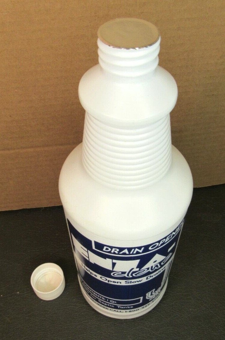New All Natural ENZA-CLENE Drain Opener Cleaner 1 Quart Environmentally Safe NOS