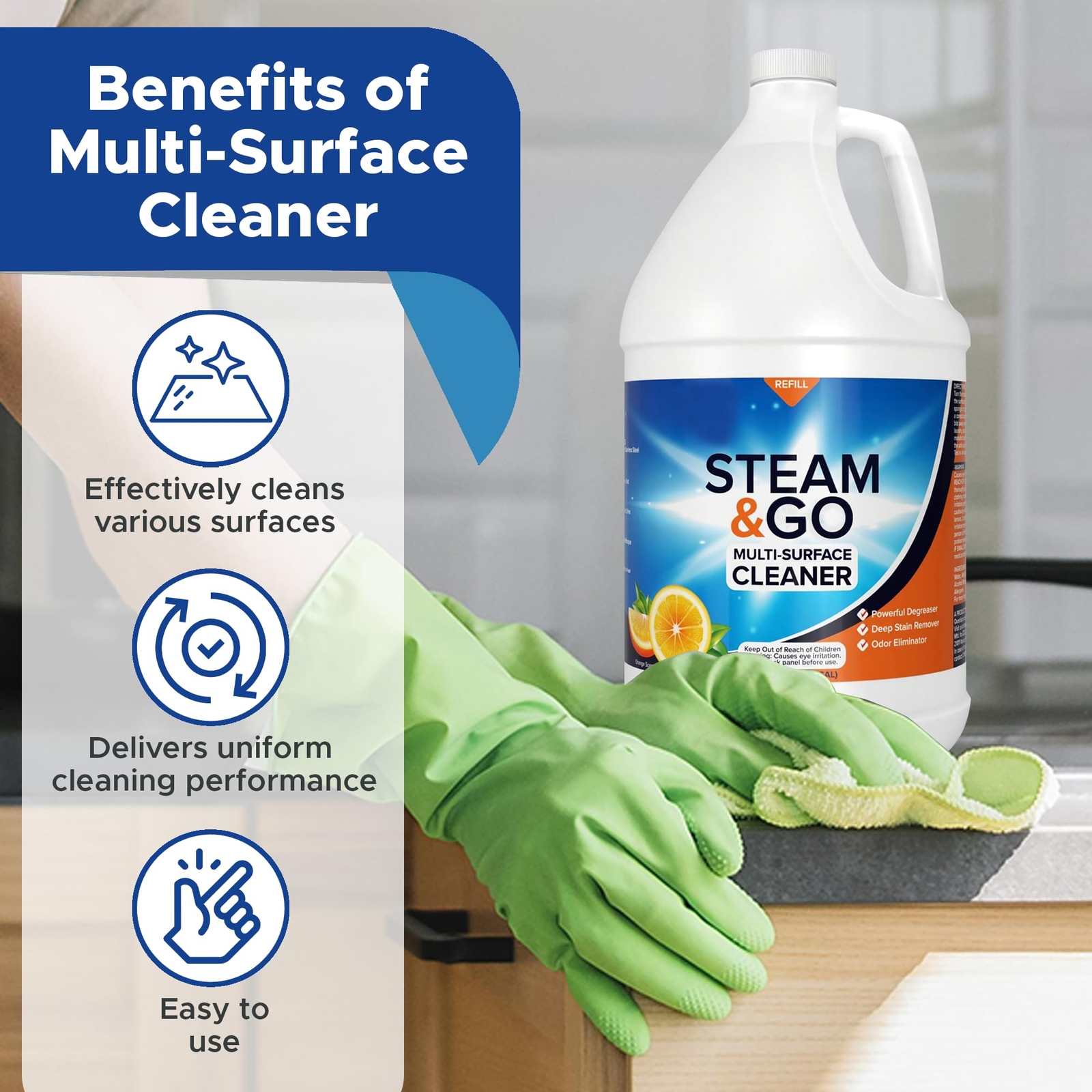 Multipurpose Cleaner Intense Degreaser Deep Stain Remover Odor Eliminator With O