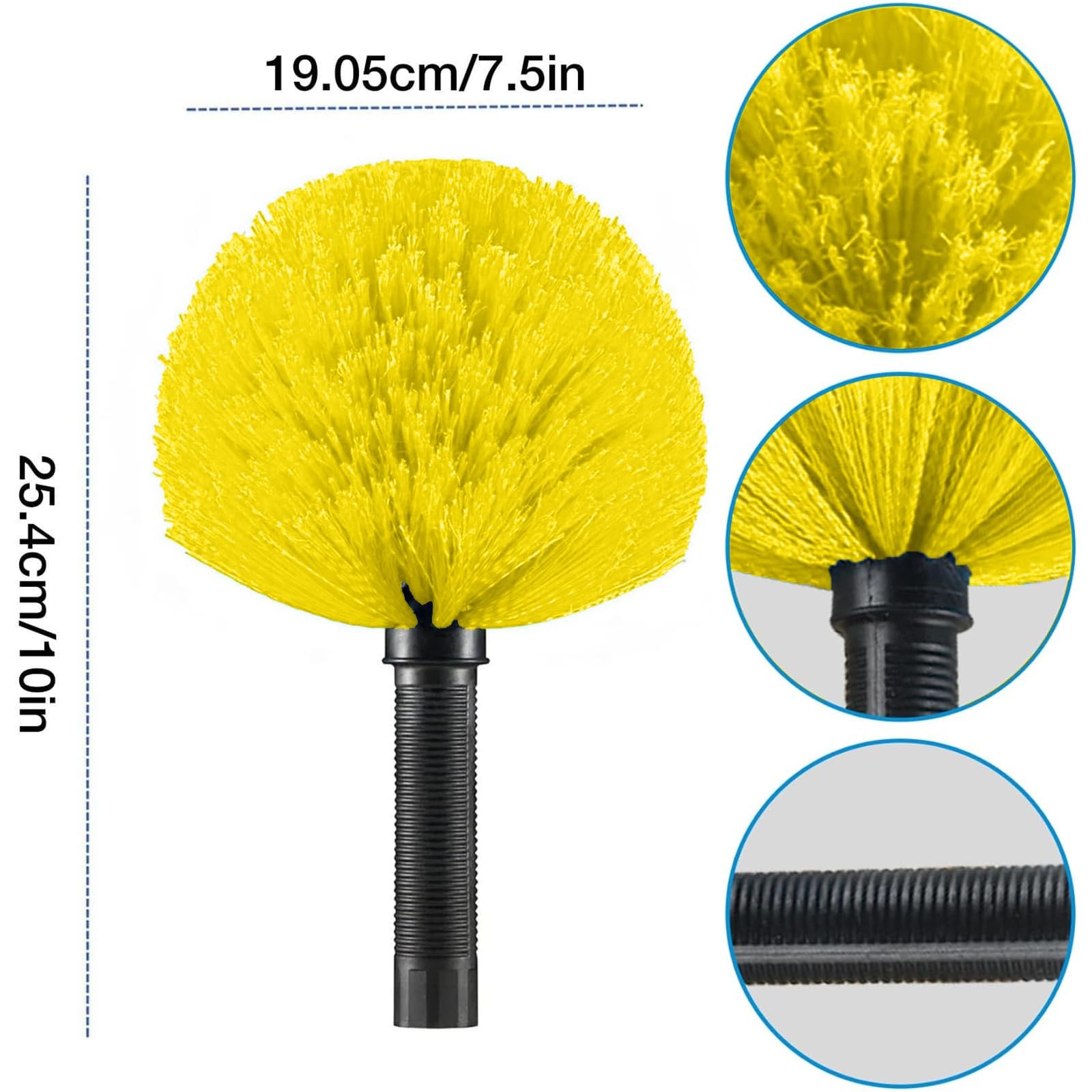 Cobweb Duster Brush Head, Spider Web Cleaning Tool, Indoor & Outdoor Use, Fits 3