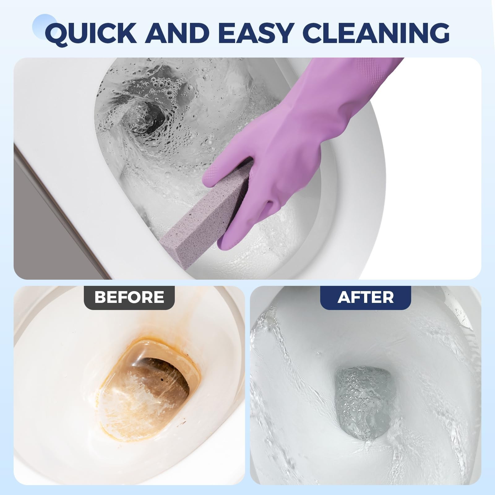 21 Pumice Stones for Toilet Bowl Cleaning – Removes Hard Water Rings, Multi-Surf